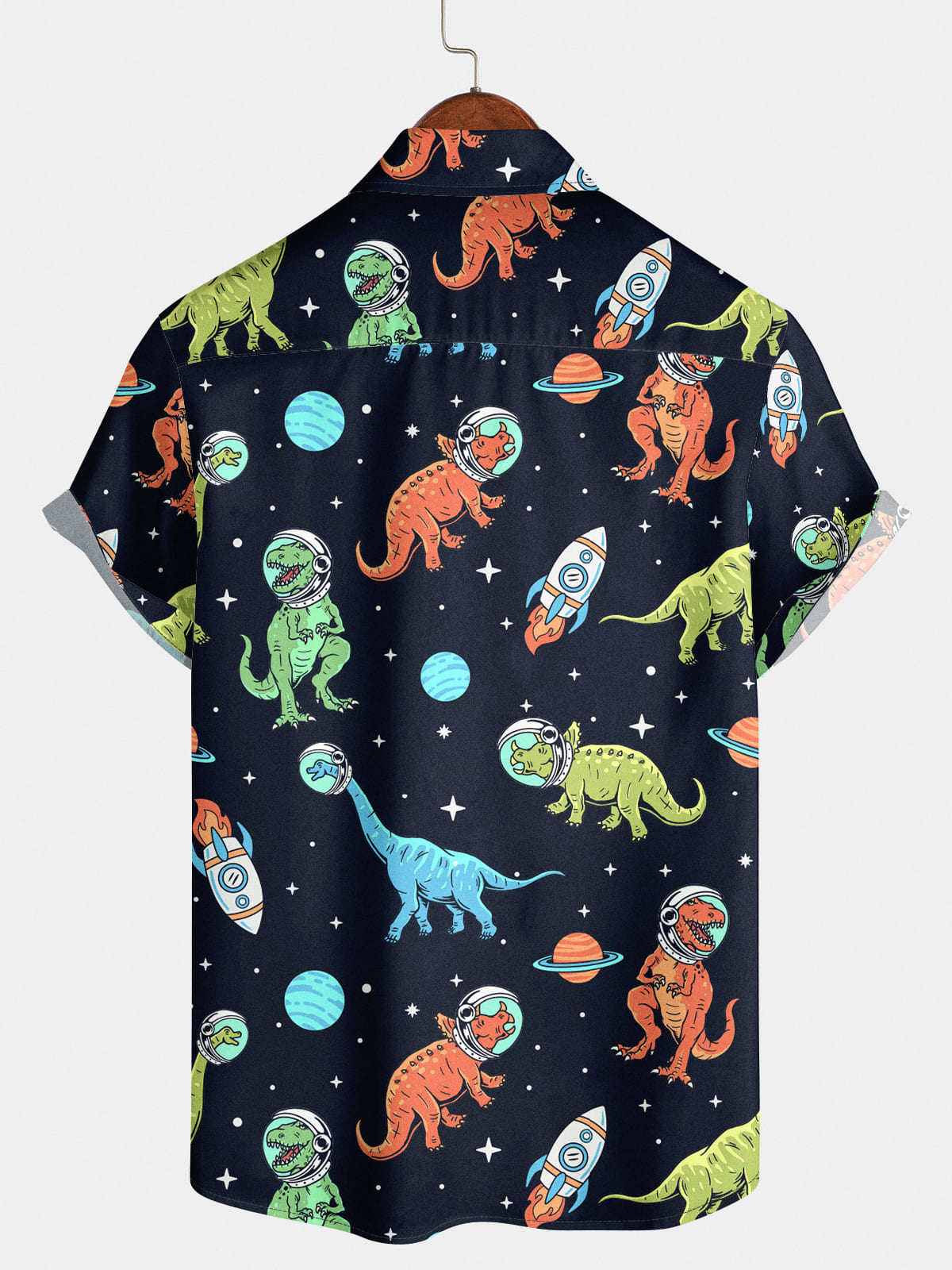 Chemise à manches courtes dinosaure de l'espace pour hommes