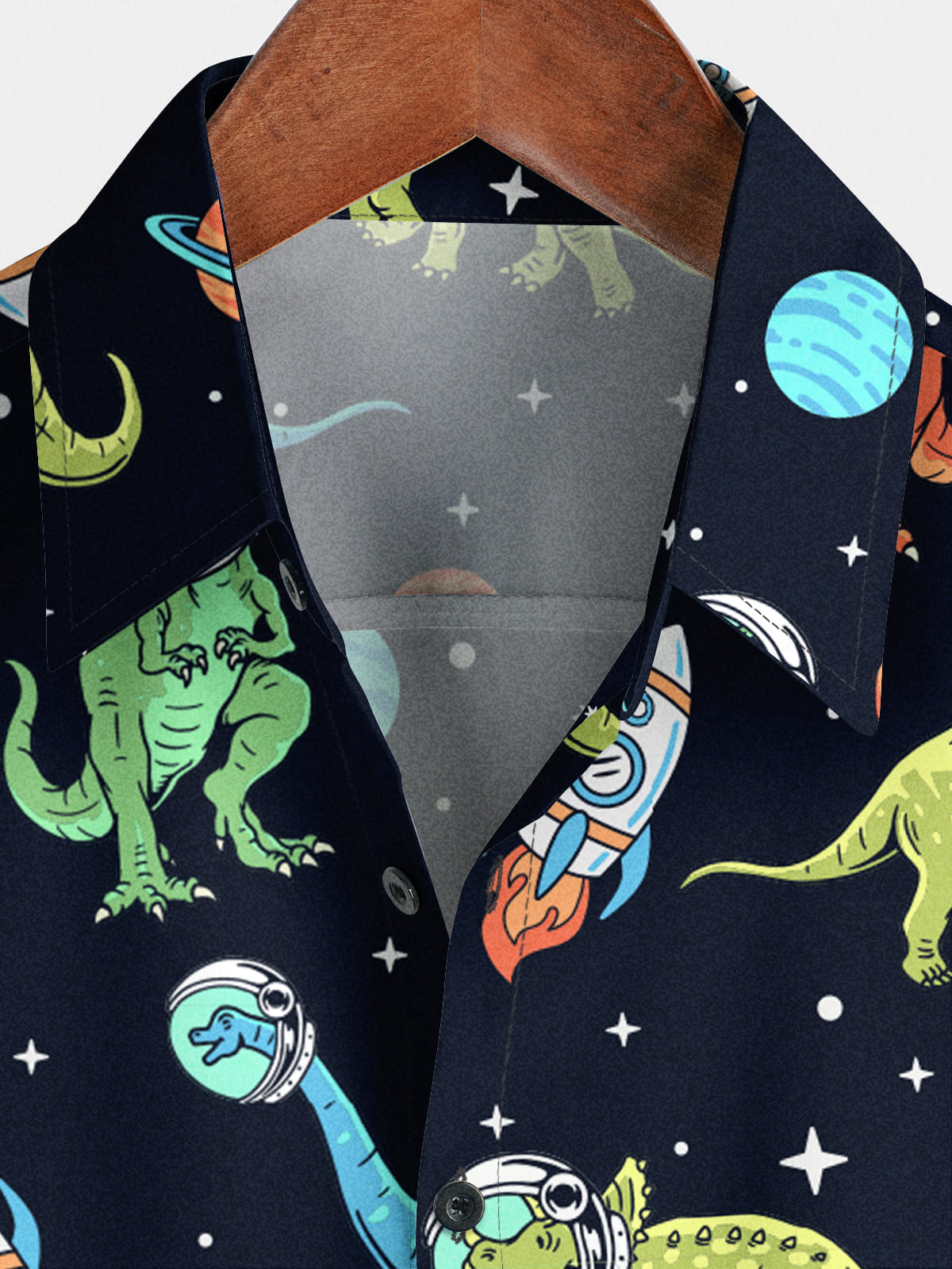 Chemise à manches courtes dinosaure de l'espace pour hommes