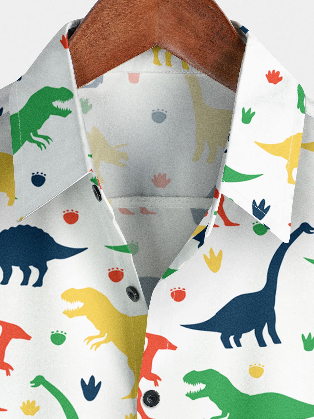 Chemise à manches courtes à imprimé dinosaure pour hommes