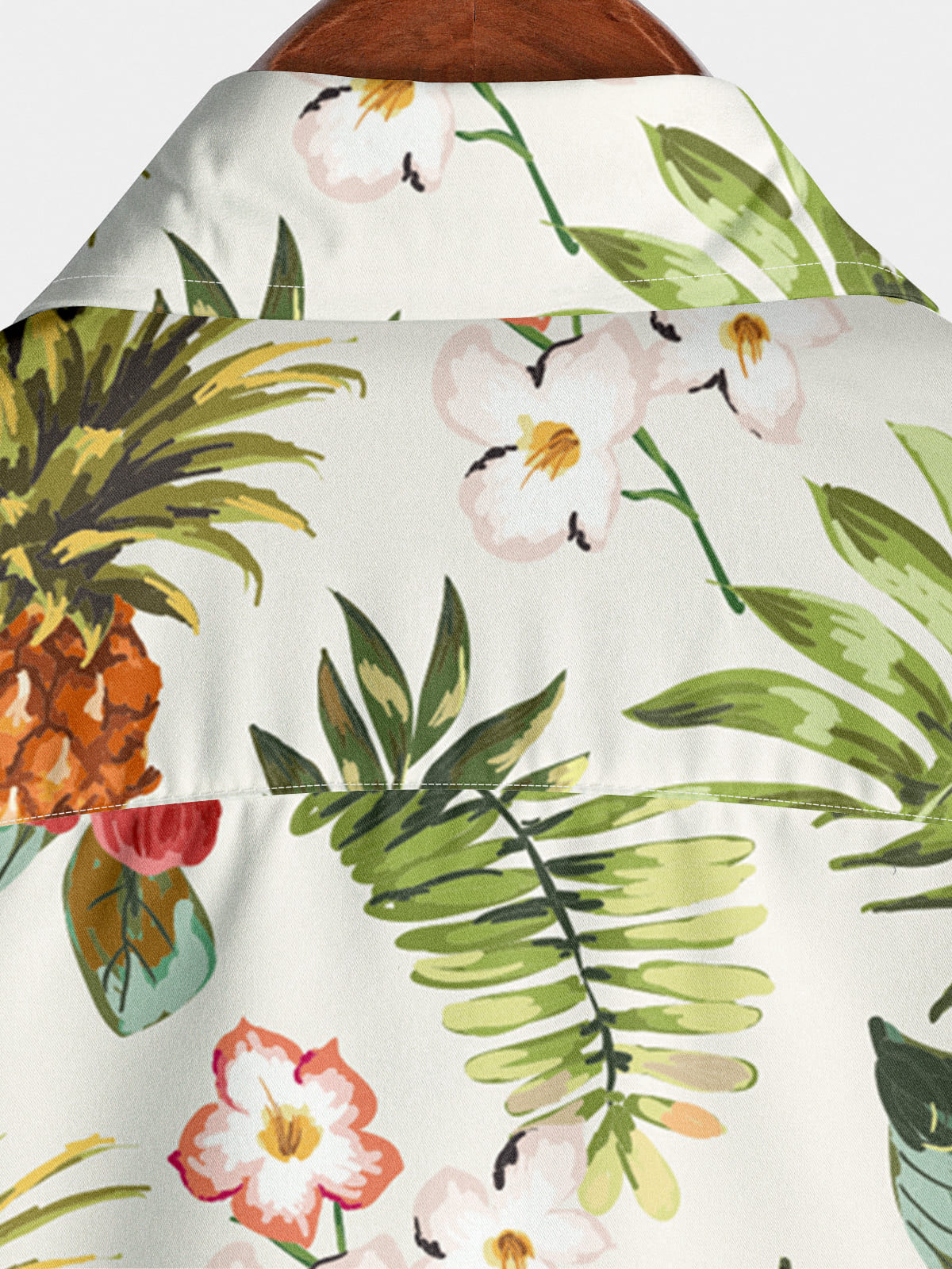 Chemise à manches courtes à fleurs et ananas pour hommes