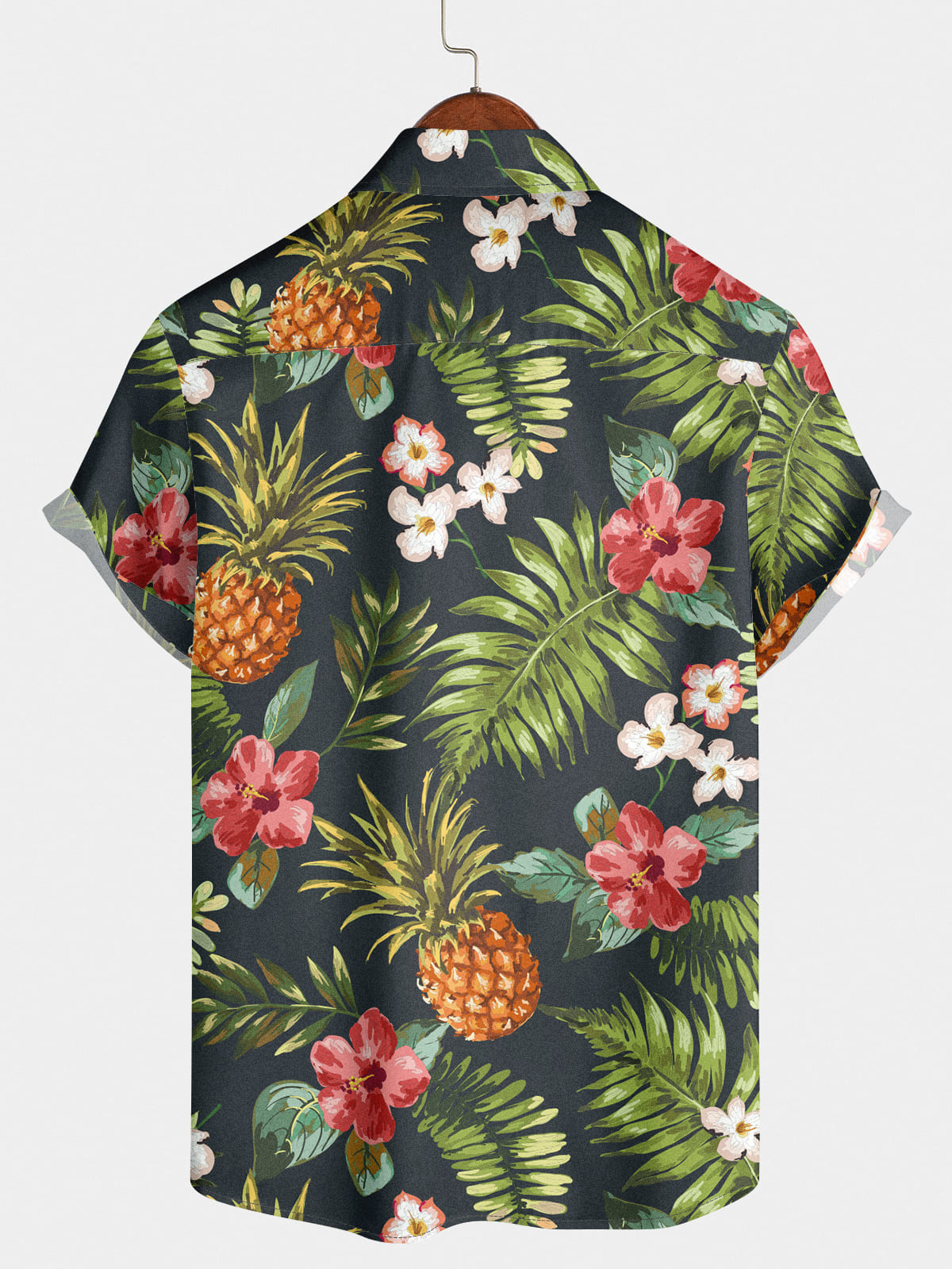 Camicia a maniche corte da uomo con ananas floreale