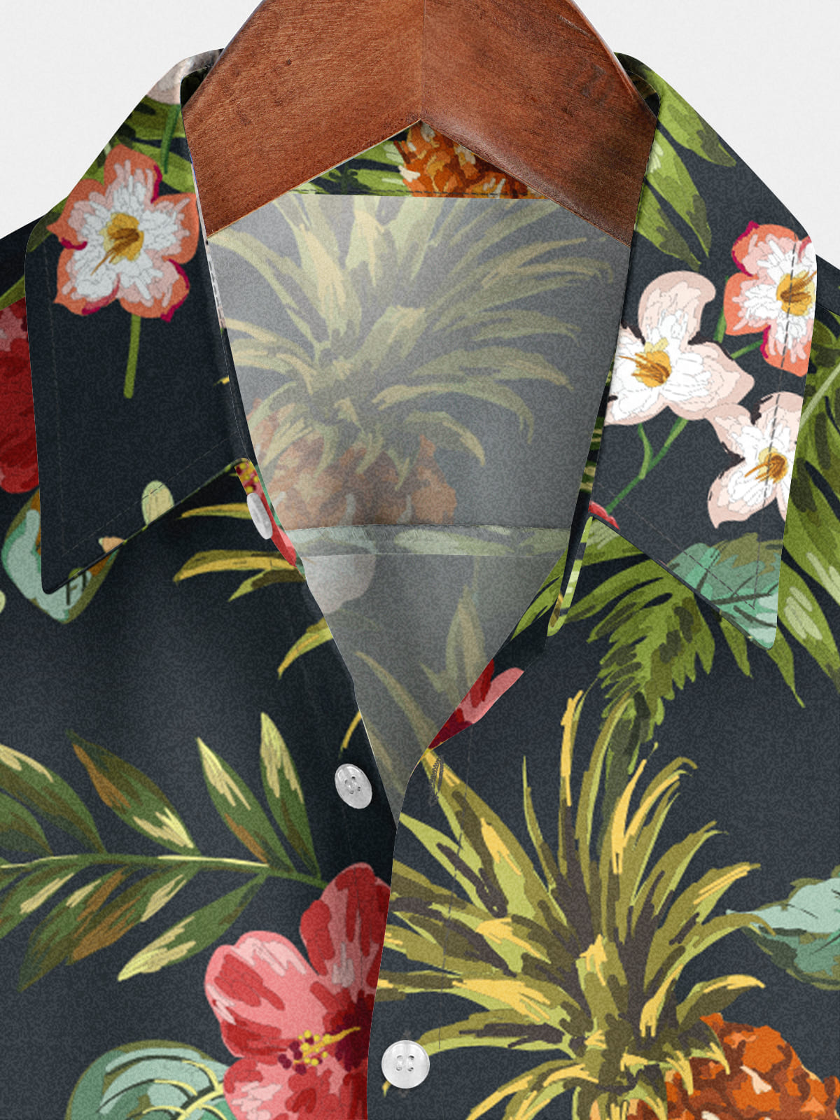 Camicia a maniche corte da uomo con ananas floreale