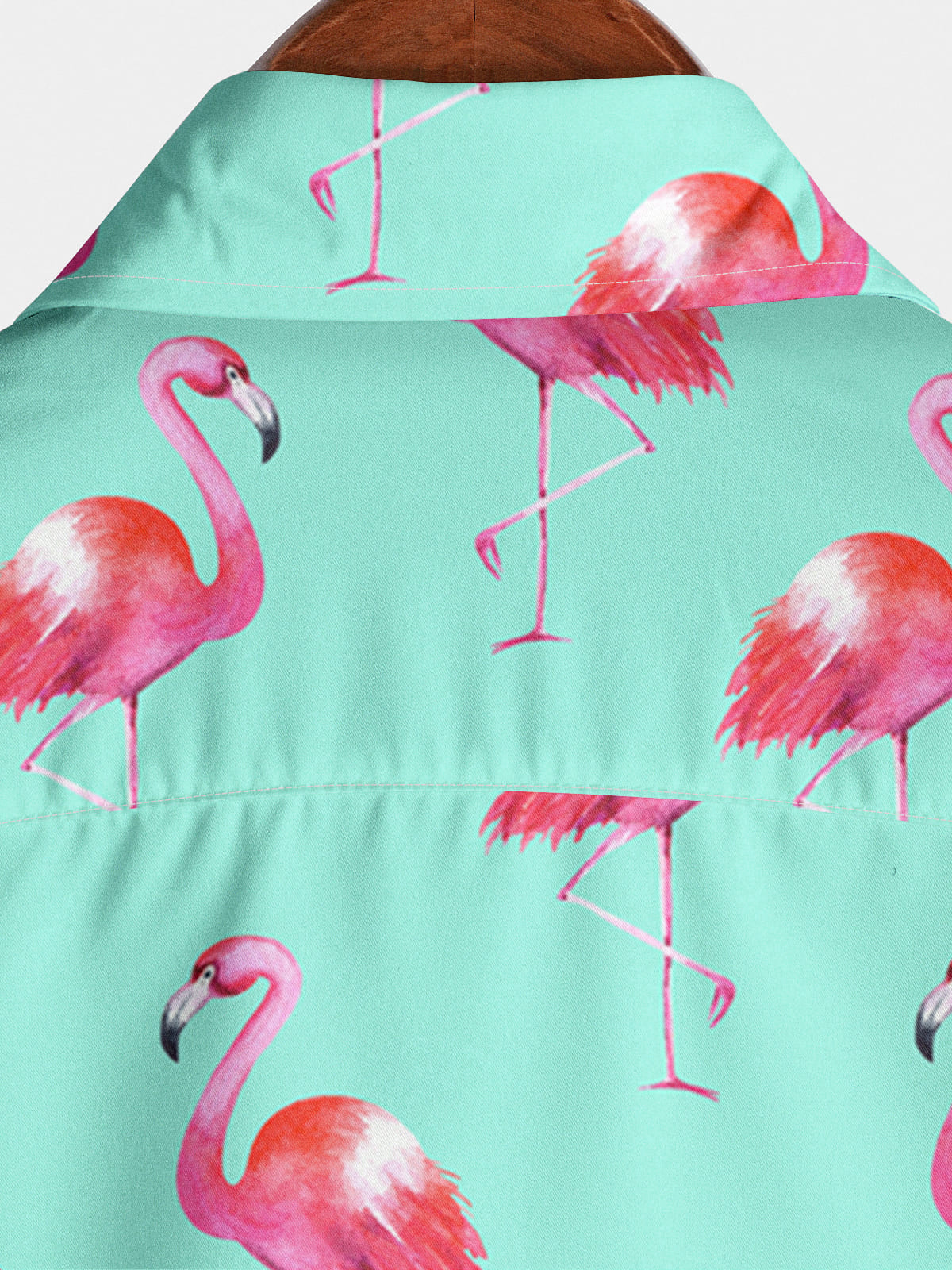 Chemise à manches courtes à imprimé flamant rose pour hommes