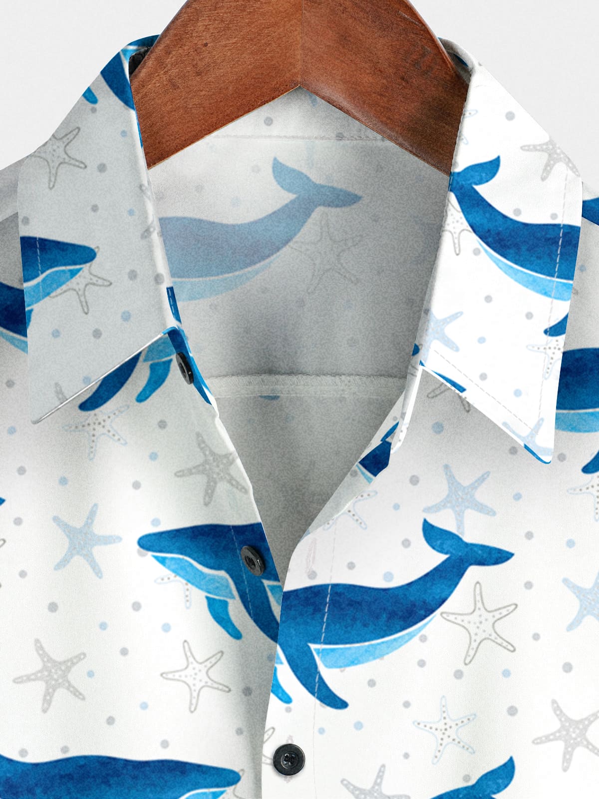 Camicia da uomo a maniche corte con stampa di balene