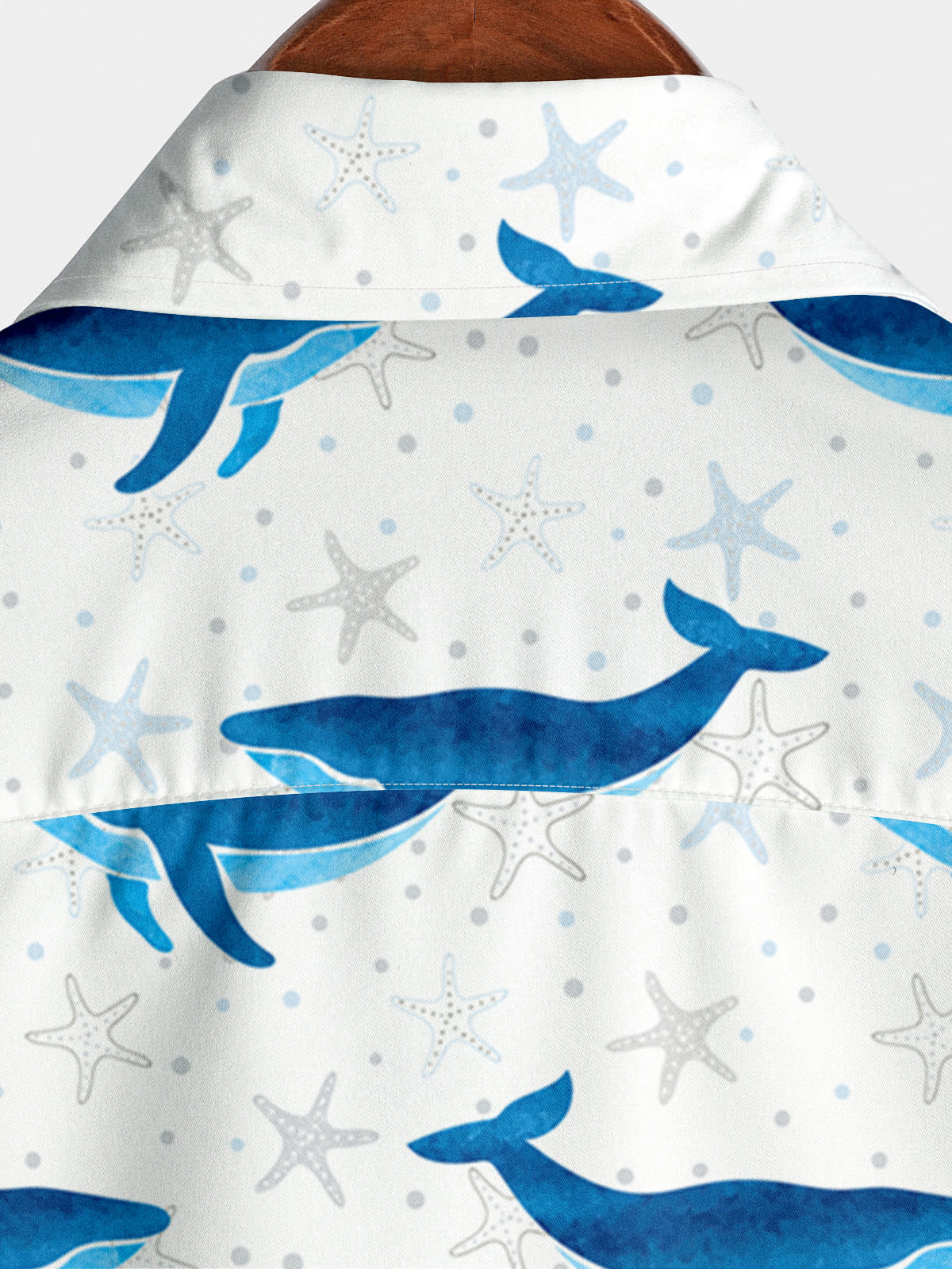 Camicia da uomo a maniche corte con stampa di balene