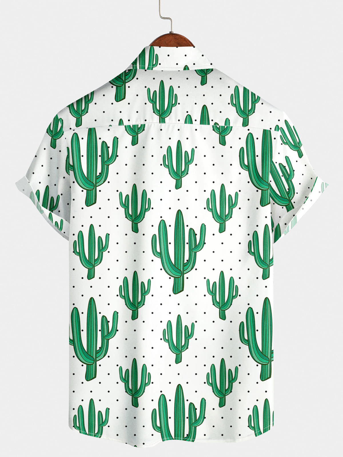 Camicia a maniche corte da uomo con stampa di cactus