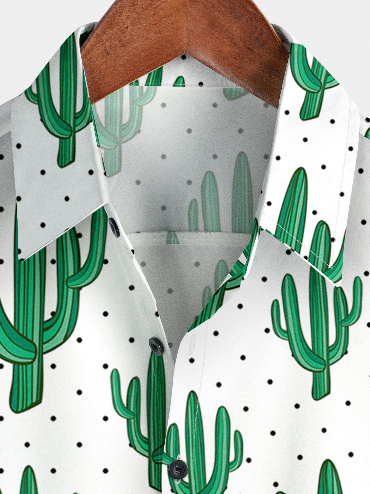 Camicia a maniche corte da uomo con stampa di cactus