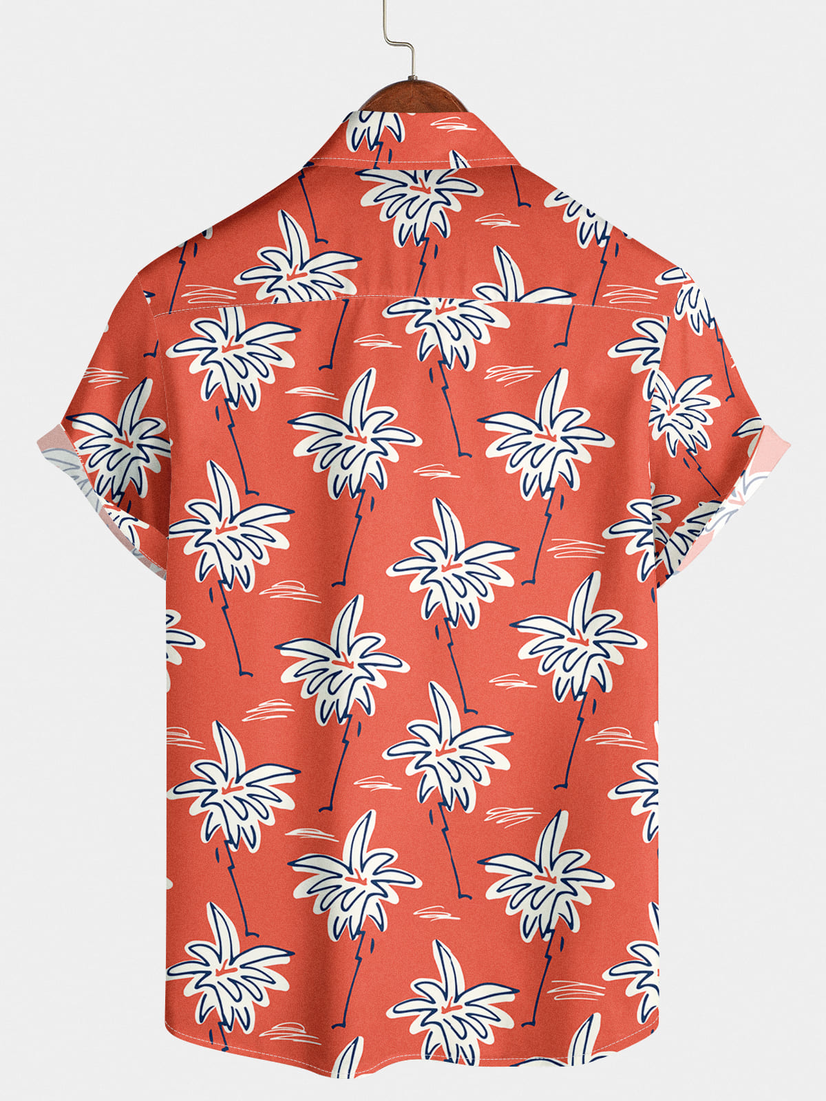 Chemise à manches courtes à imprimé cocotier pour homme