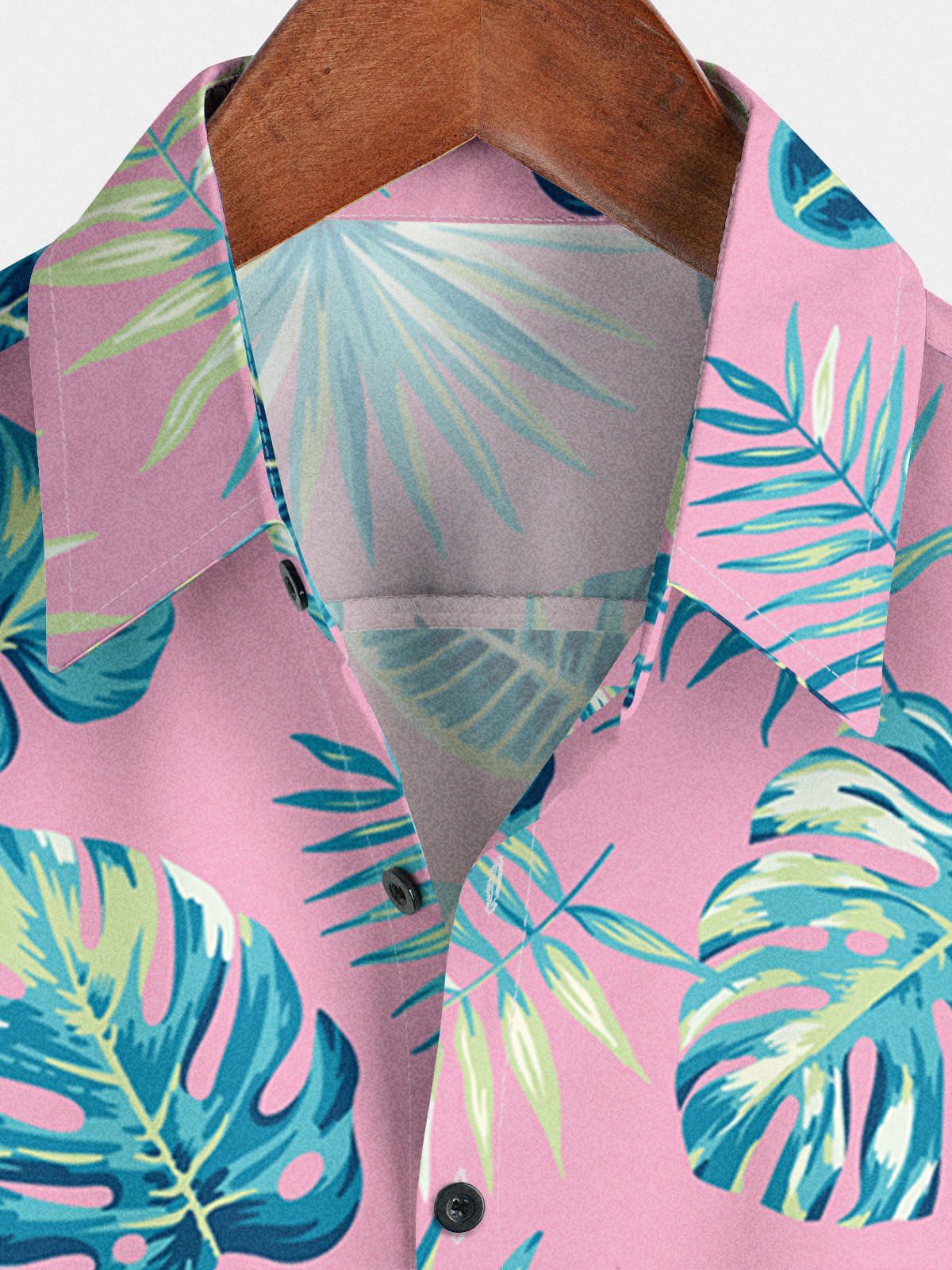 Chemise à manches courtes à imprimé feuilles pour hommes