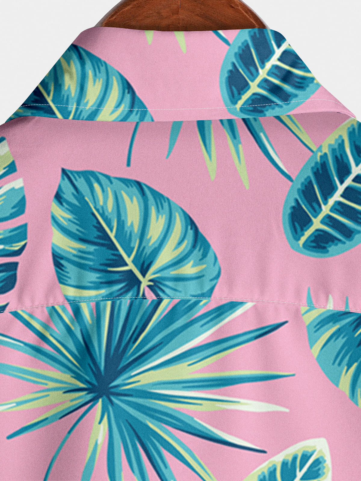 Chemise à manches courtes à imprimé feuilles pour hommes