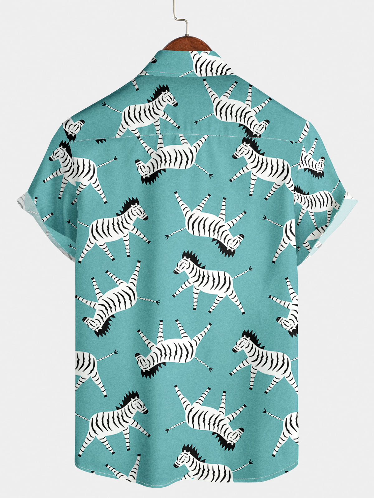Chemise à manches courtes à imprimé zèbre pour hommes
