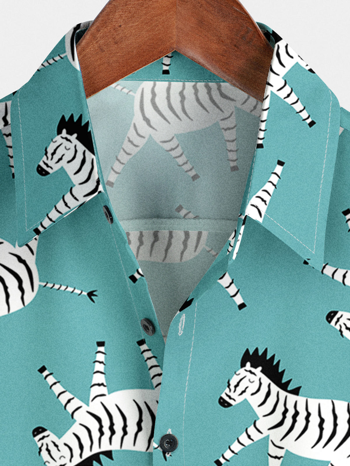 Chemise à manches courtes à imprimé zèbre pour hommes