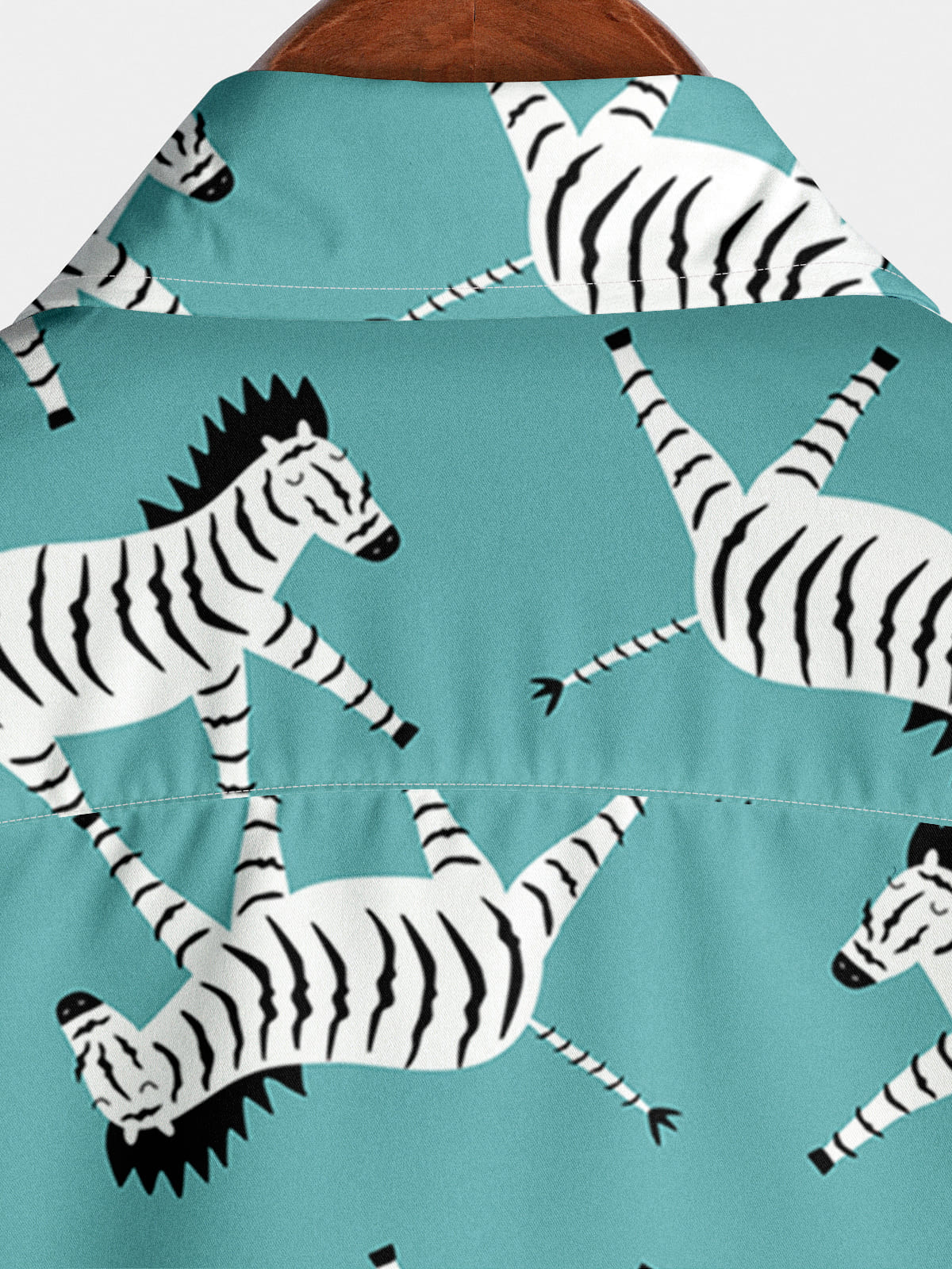 Chemise à manches courtes à imprimé zèbre pour hommes