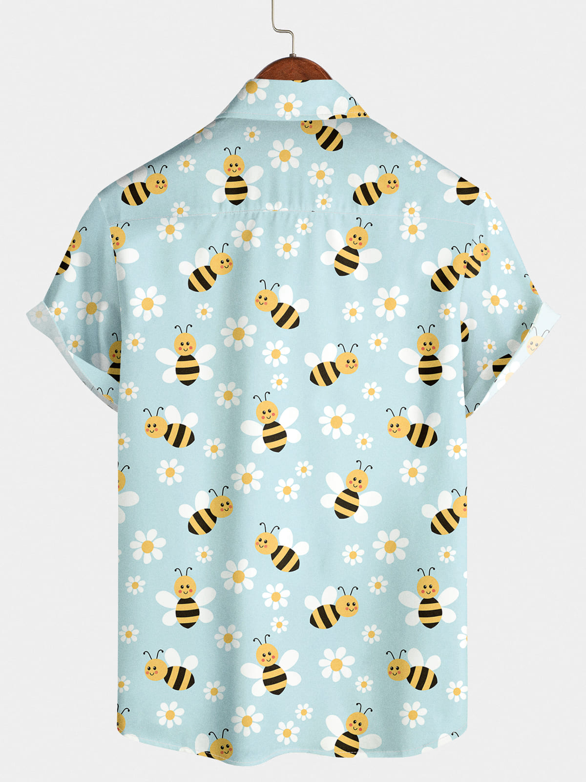 Camicia a maniche corte da uomo con stampa di api