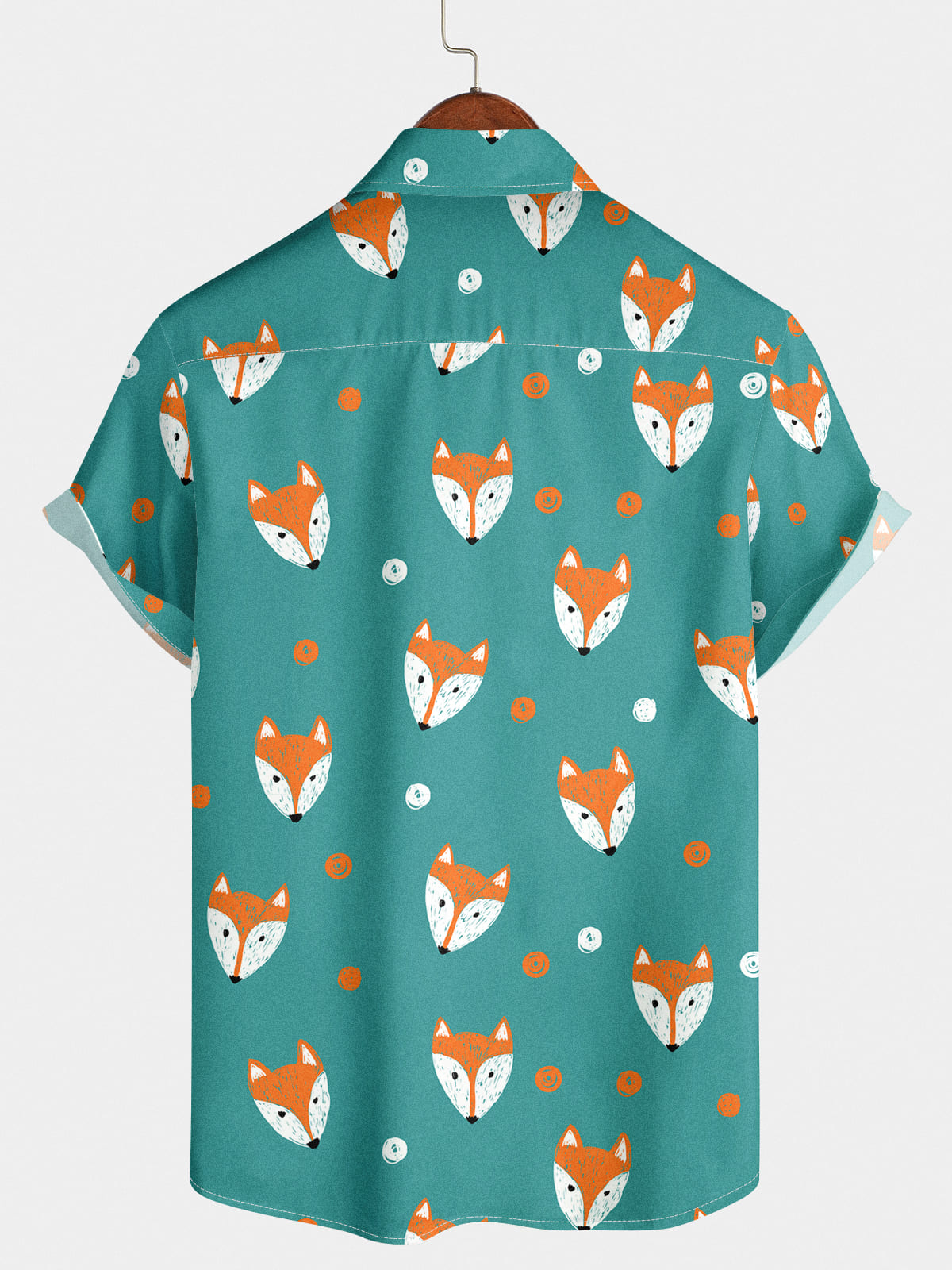 Chemise à manches courtes à imprimé renard pour hommes