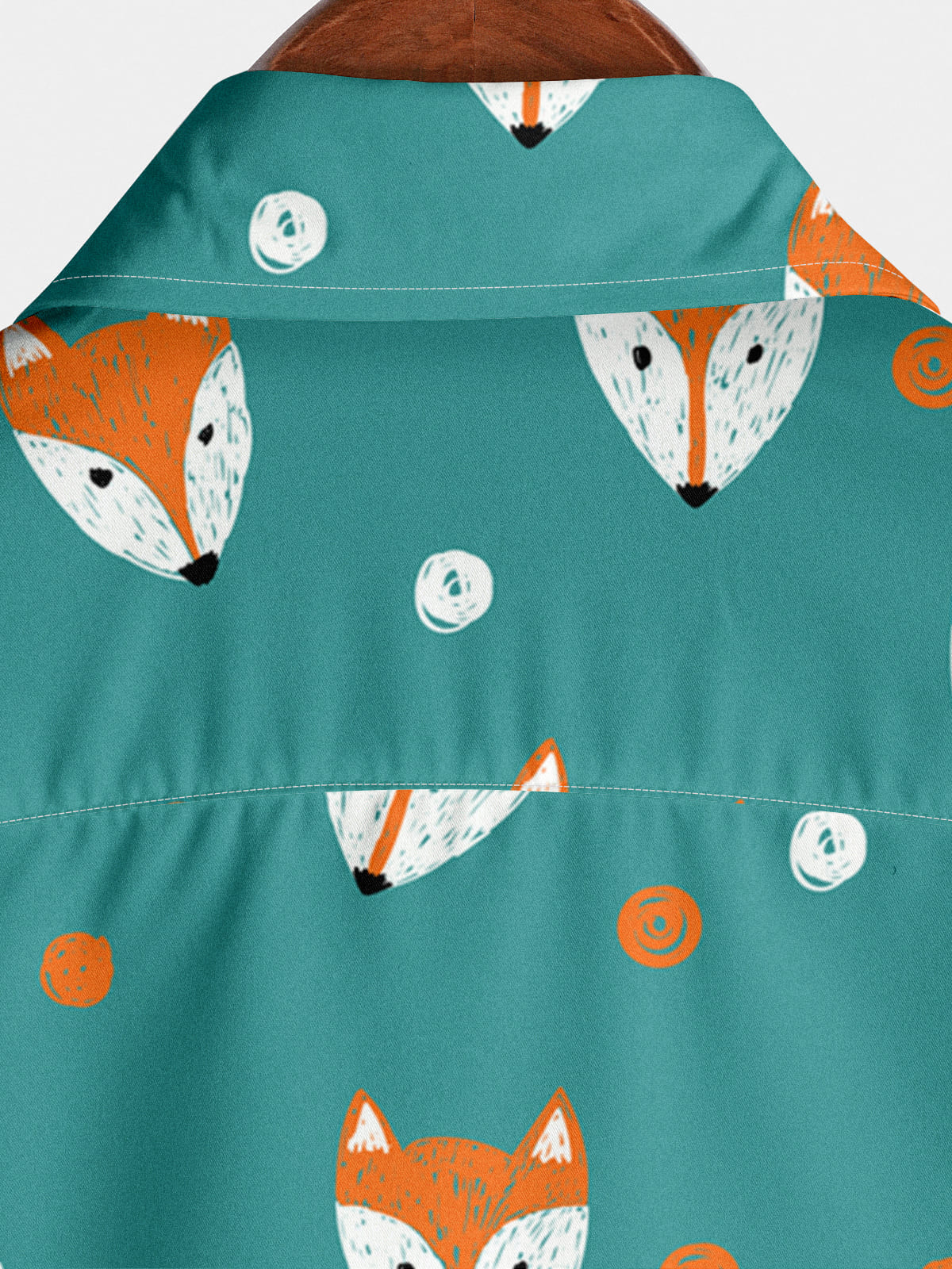 Chemise à manches courtes à imprimé renard pour hommes