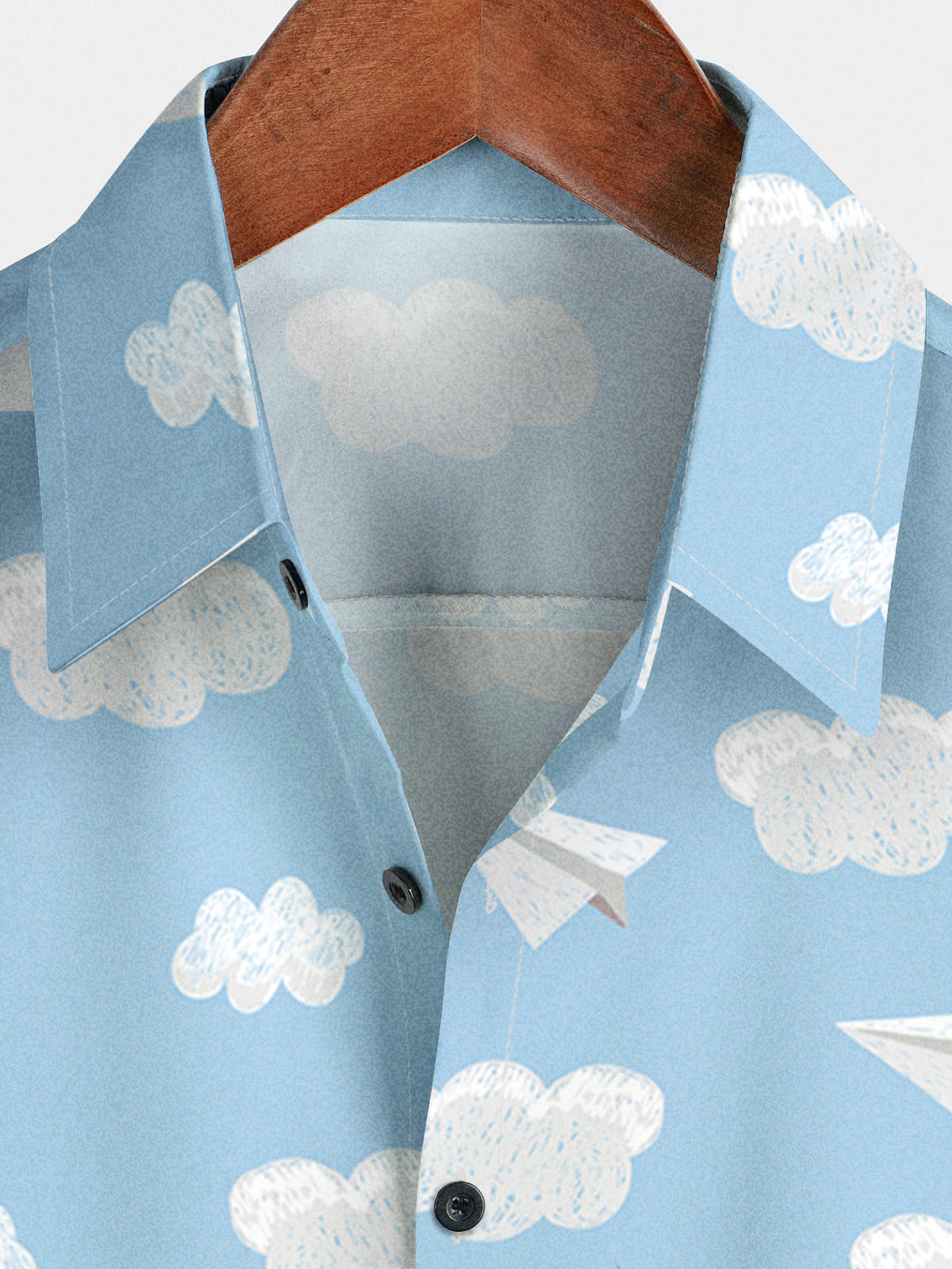 Chemise à manches courtes à imprimé avion en papier pour hommes