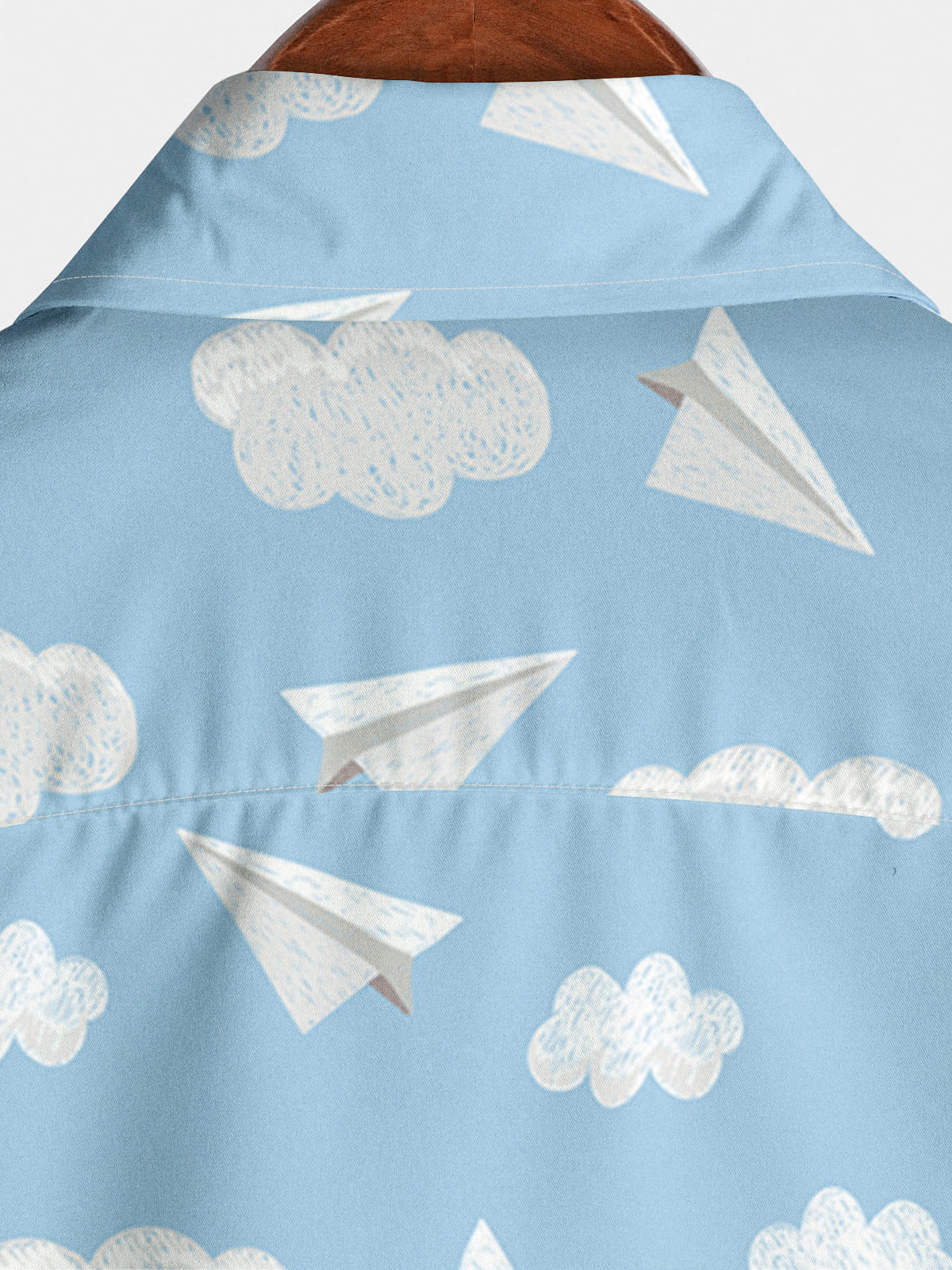 Chemise à manches courtes à imprimé avion en papier pour hommes