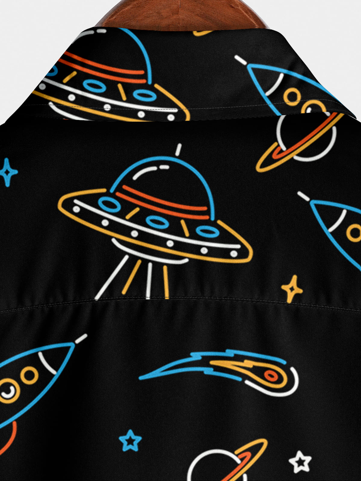 Chemise à manches courtes à imprimé spatial pour hommes