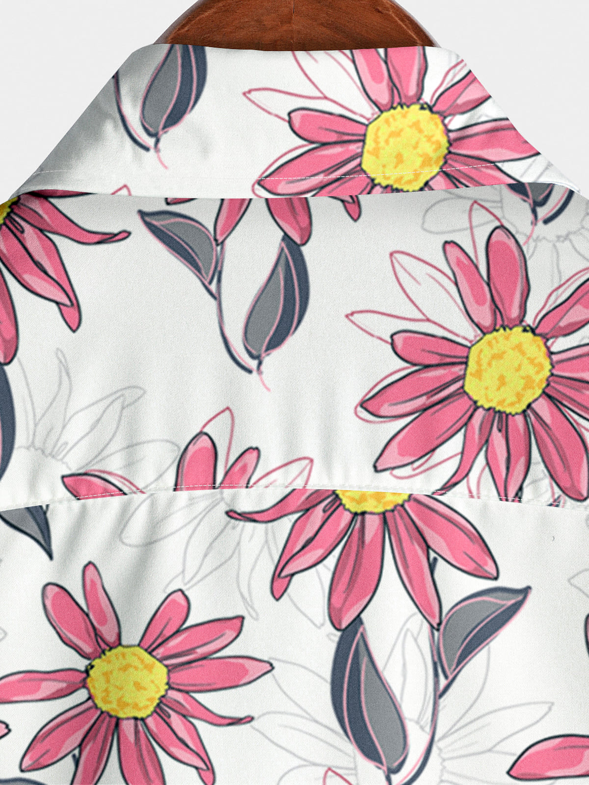 Camicia da uomo a maniche corte con stampa floreale