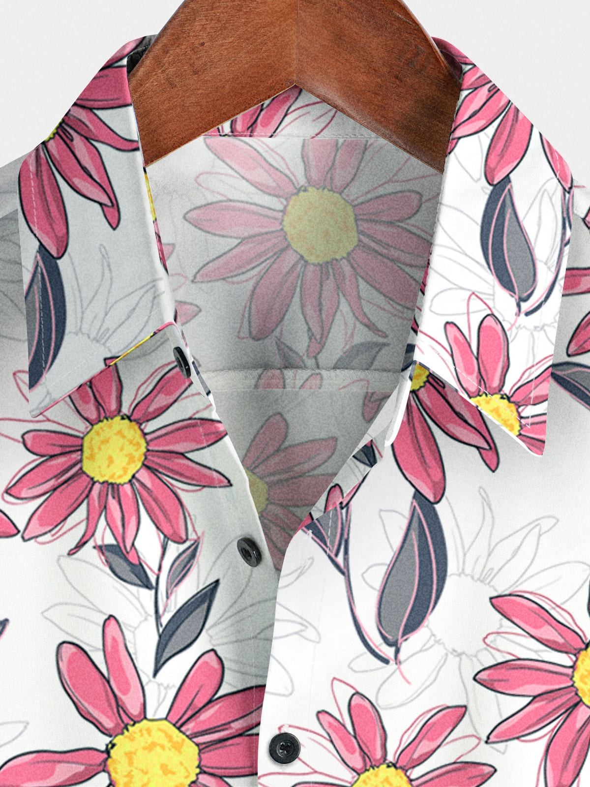 Camicia da uomo a maniche corte con stampa floreale