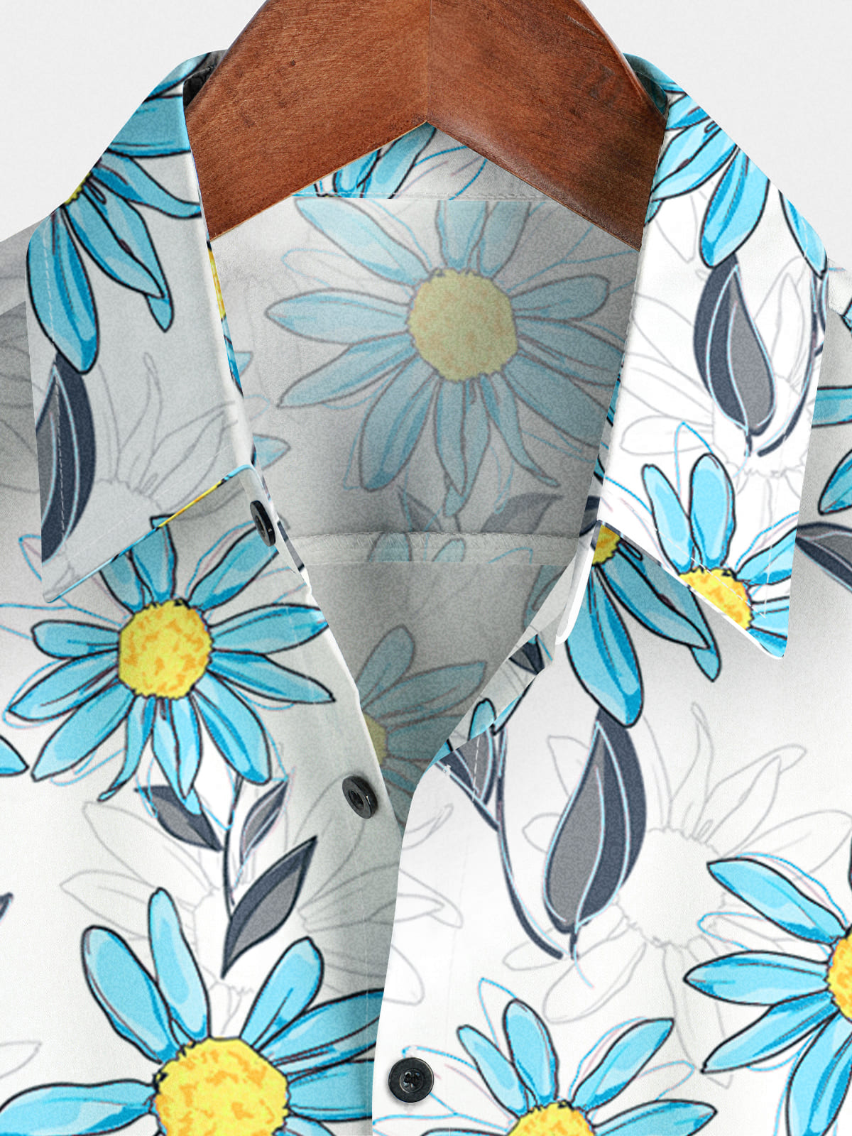 Camicia da uomo a maniche corte con stampa floreale