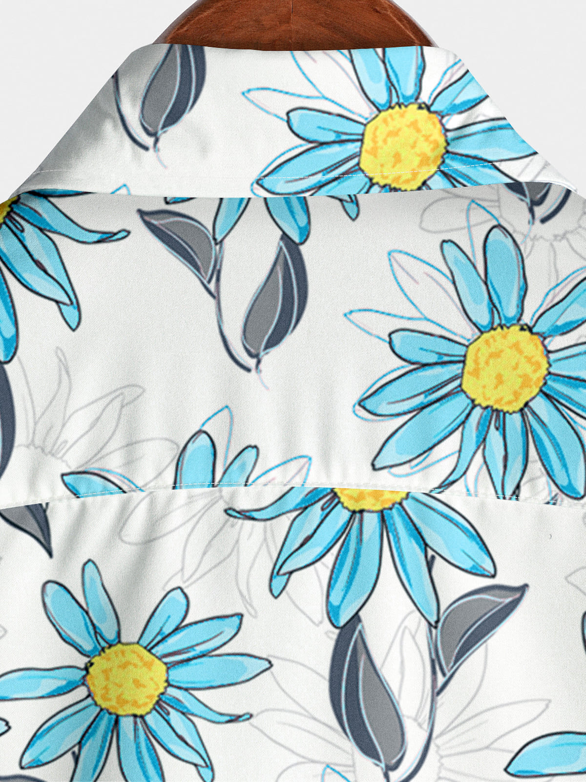Camicia da uomo a maniche corte con stampa floreale