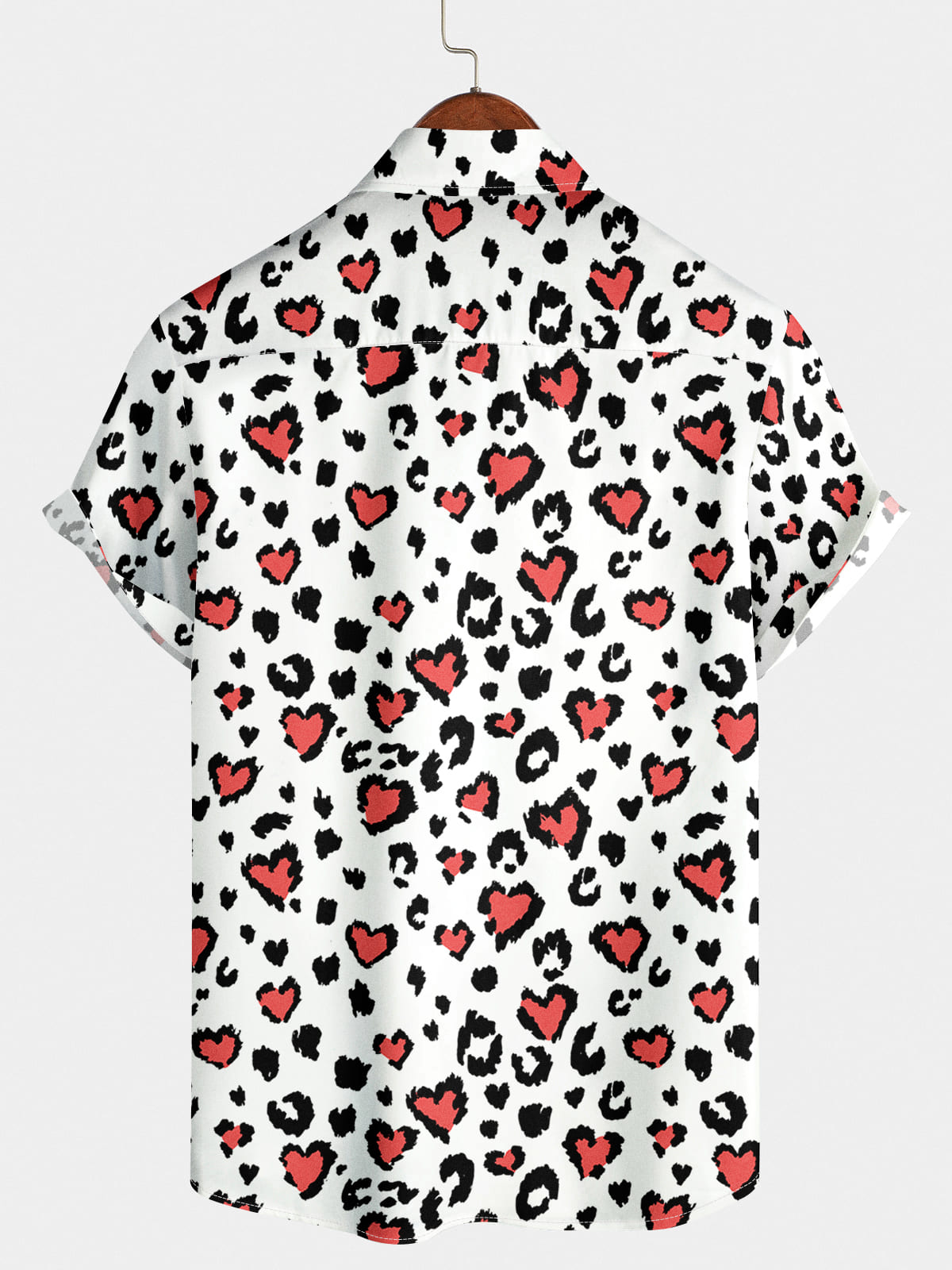 Chemise à manches courtes à imprimé léopard pour hommes