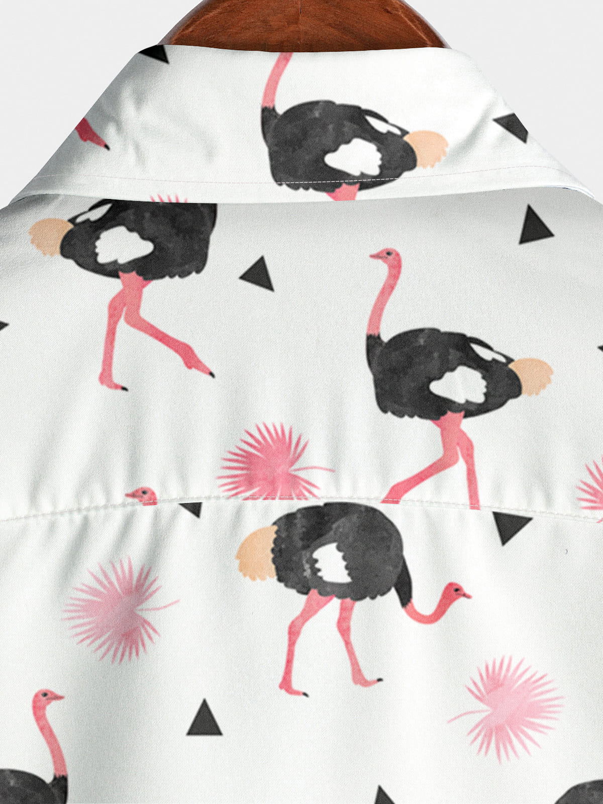 Camicia a maniche corte da uomo con stampa di struzzo