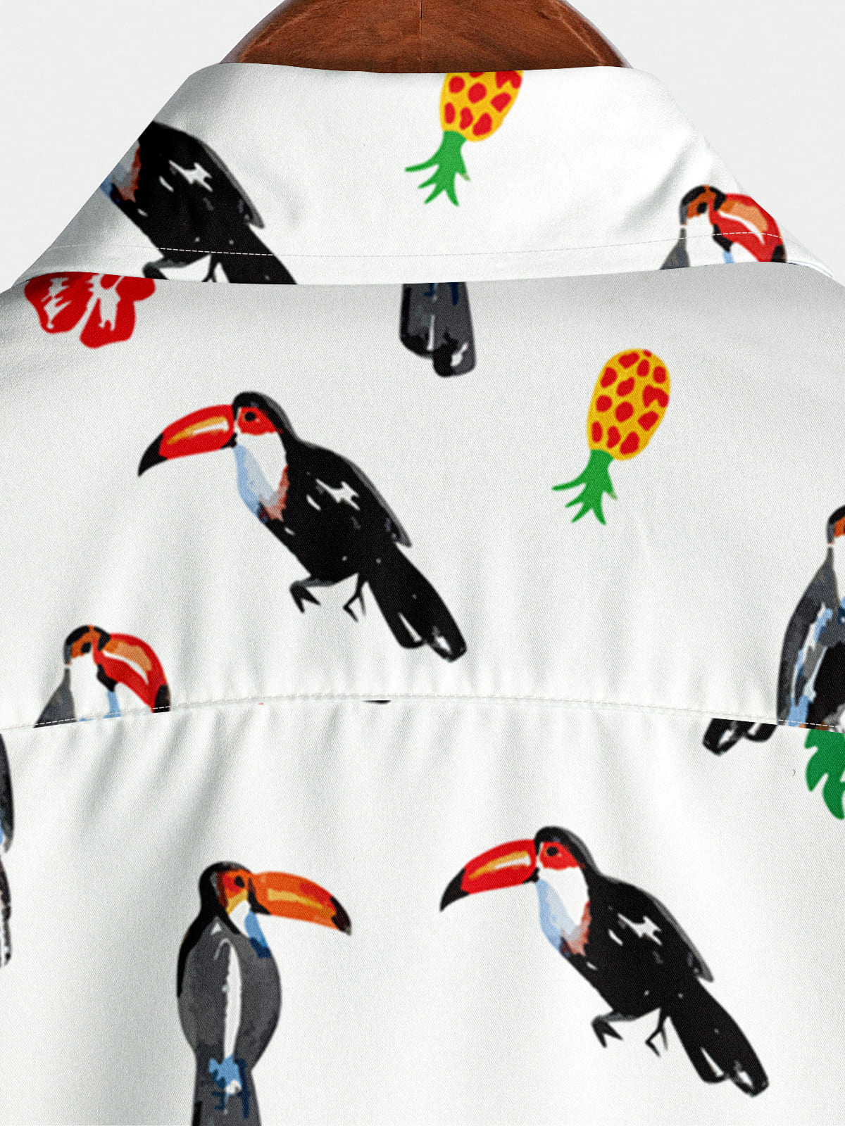 Chemise à manches courtes à imprimé toucans pour hommes