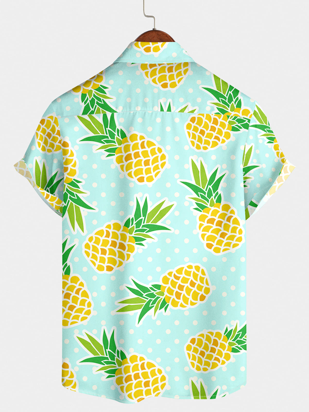 Camicia da uomo a maniche corte con stampa ananas
