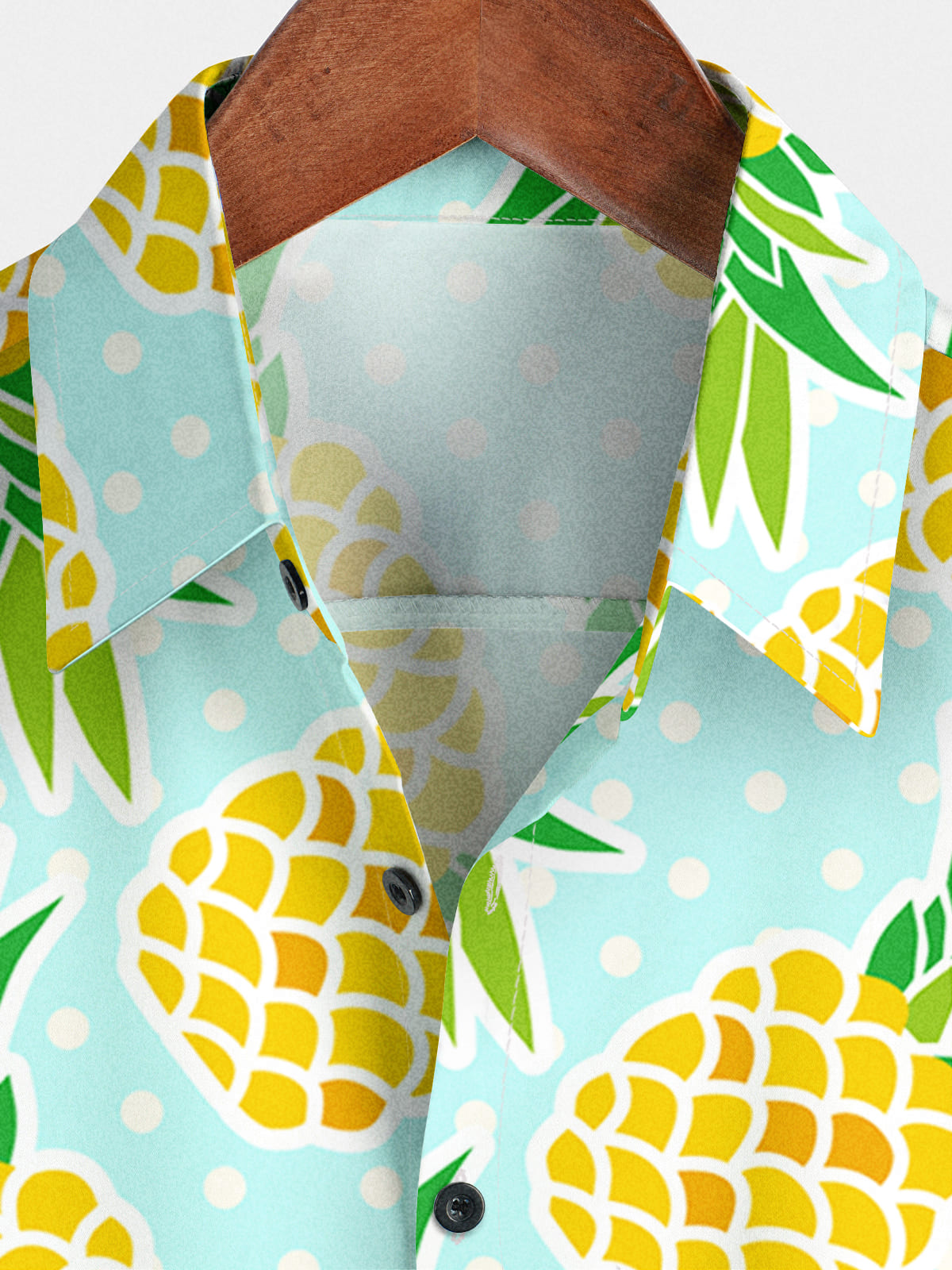 Camicia da uomo a maniche corte con stampa ananas
