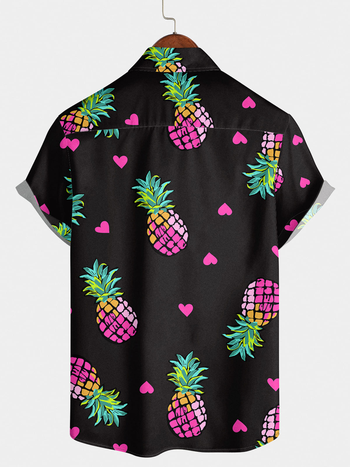 Chemise à manches courtes ananas coloré pour homme