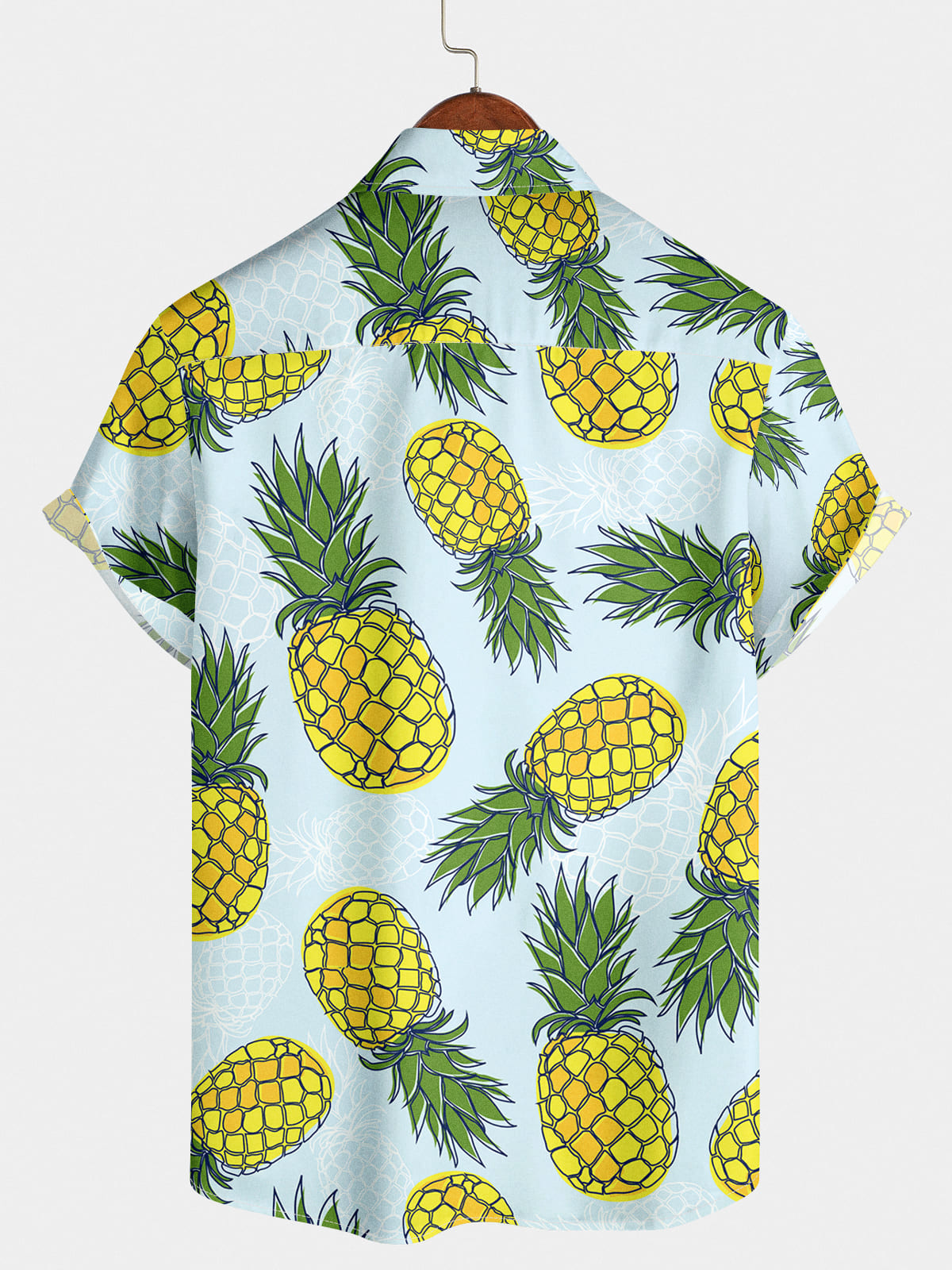 Chemise à manches courtes à imprimé ananas pour homme
