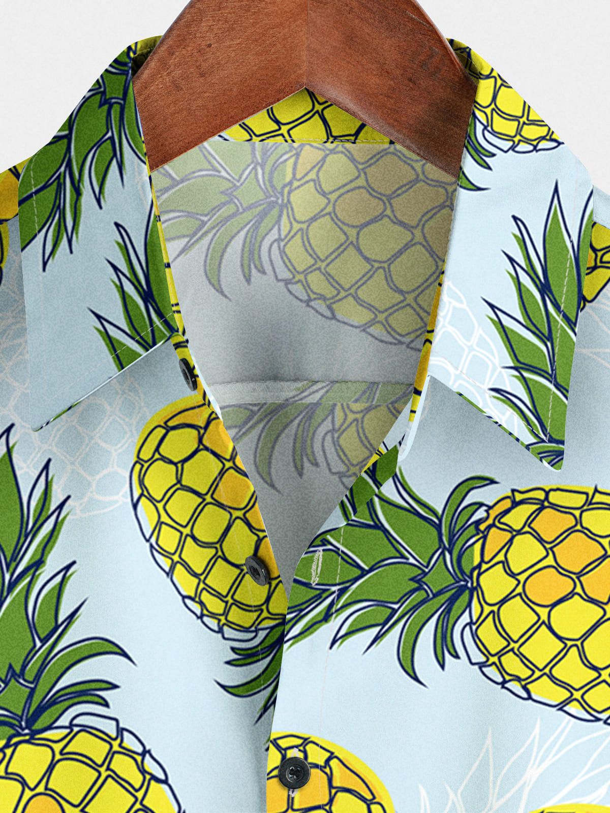 Chemise à manches courtes à imprimé ananas pour homme