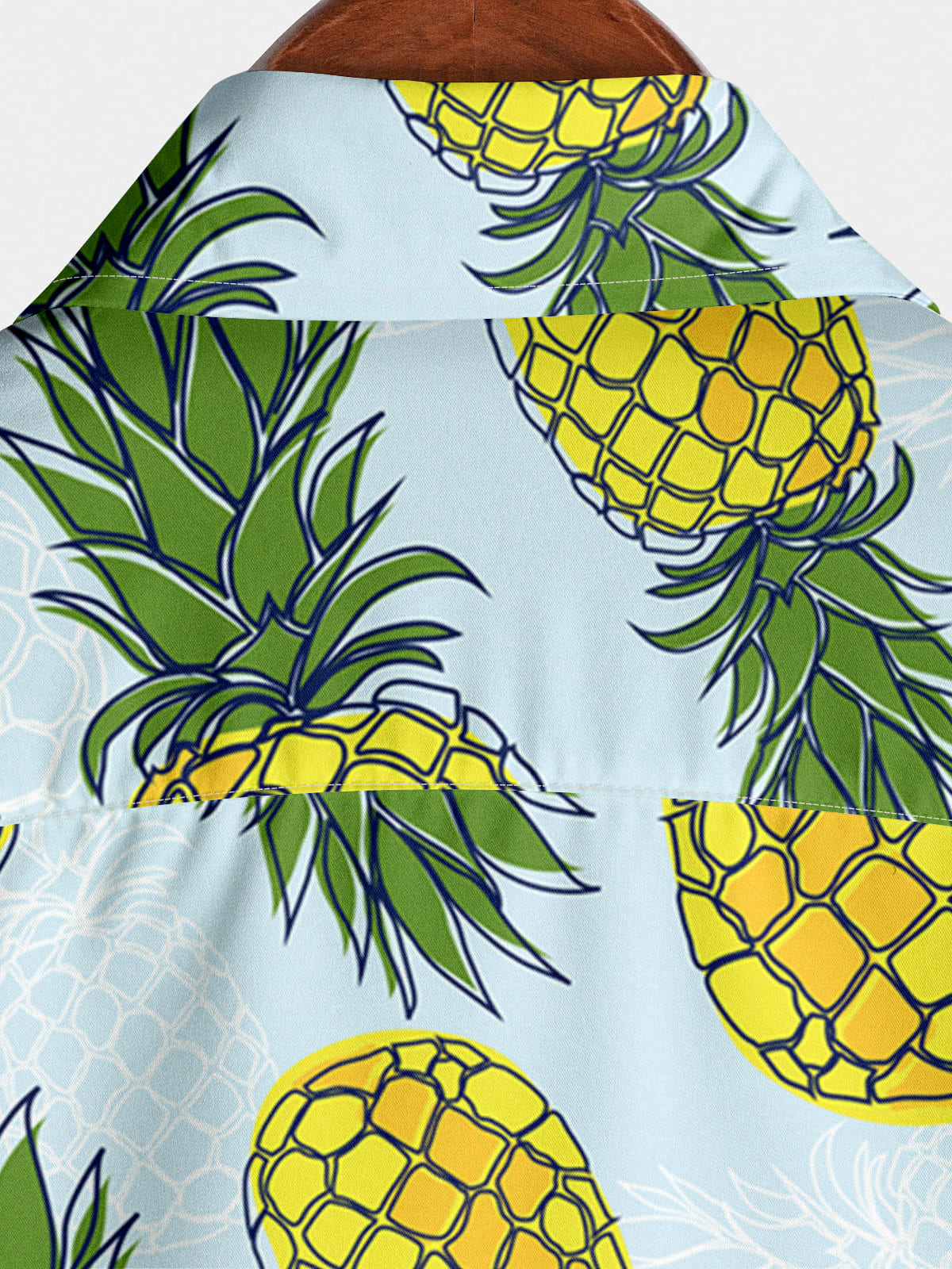 Chemise à manches courtes à imprimé ananas pour homme