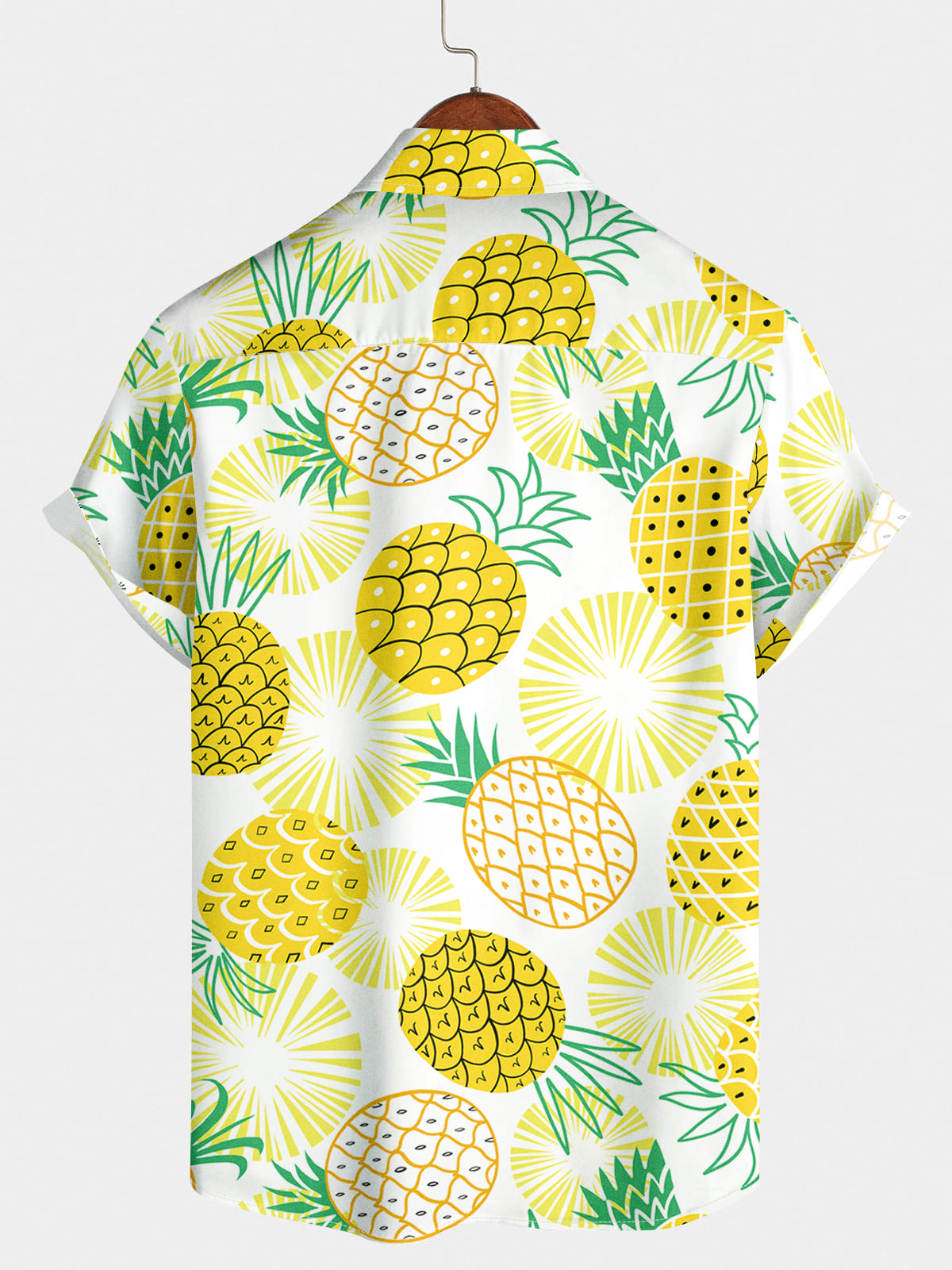 Chemise à manches courtes à imprimé ananas pour homme