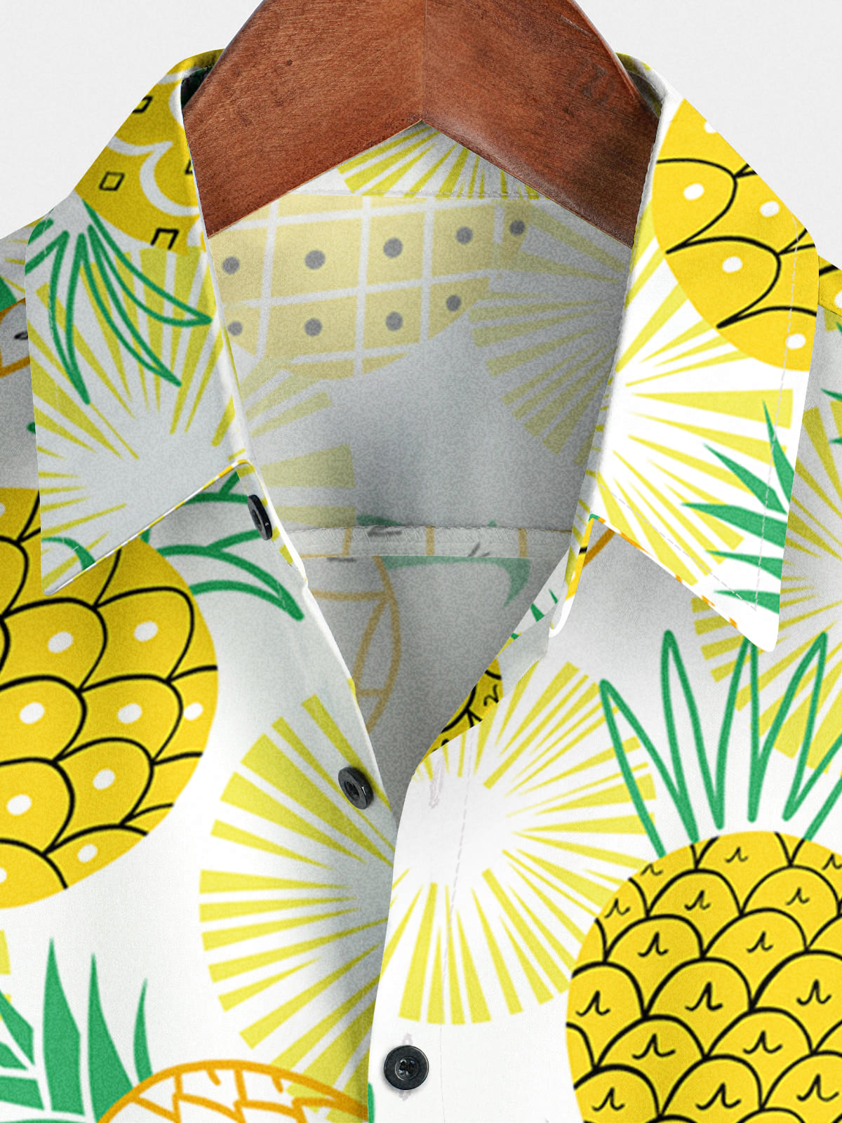 Chemise à manches courtes à imprimé ananas pour homme