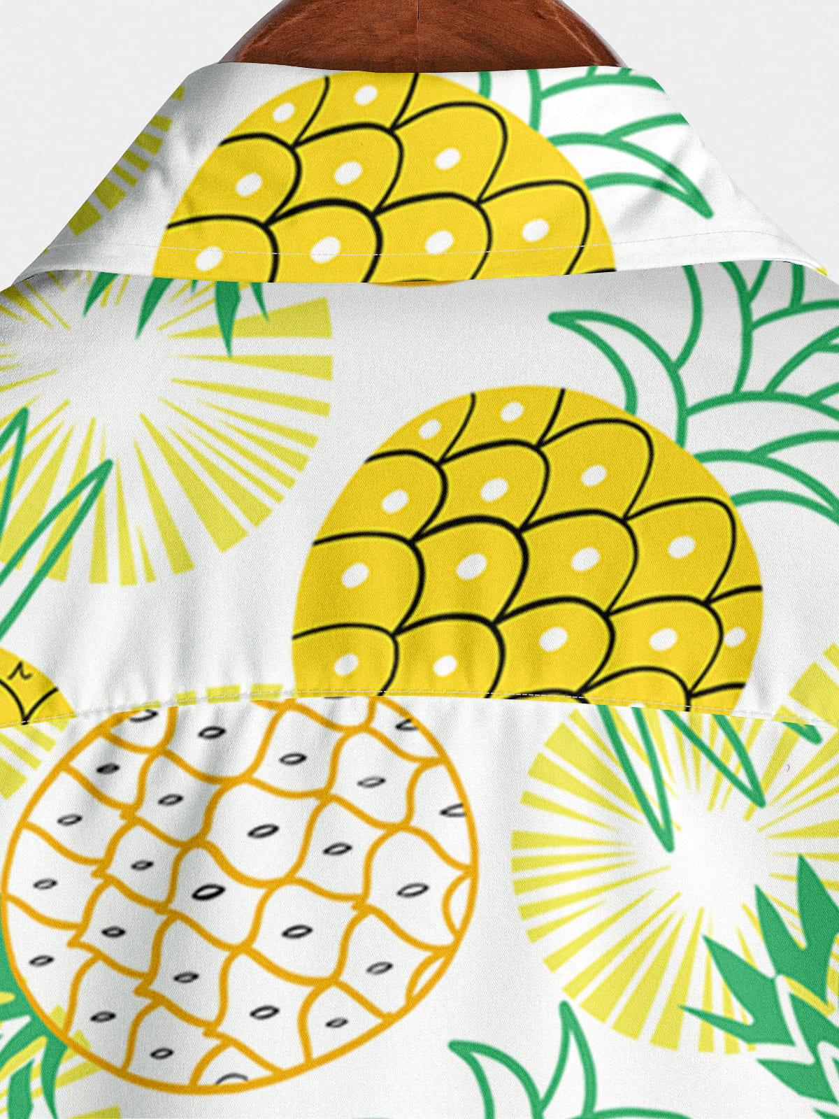 Chemise à manches courtes à imprimé ananas pour homme