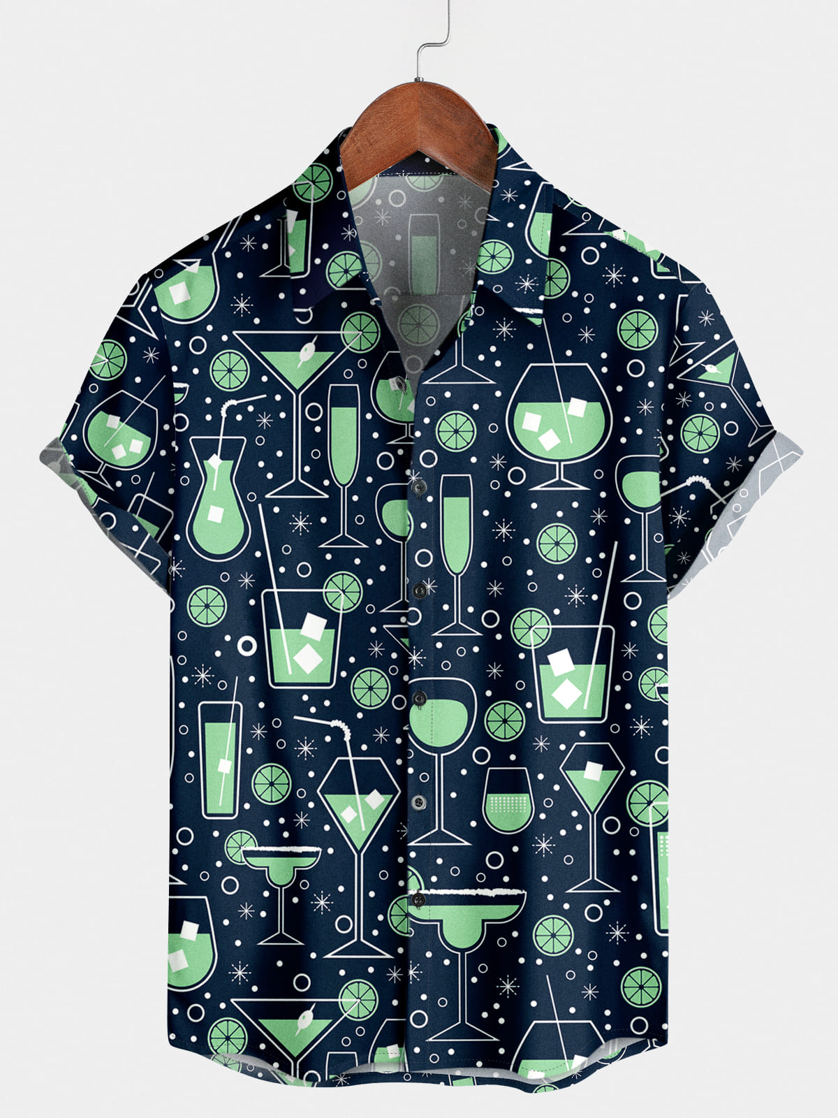 Chemise à manches courtes à imprimé de verre pour hommes