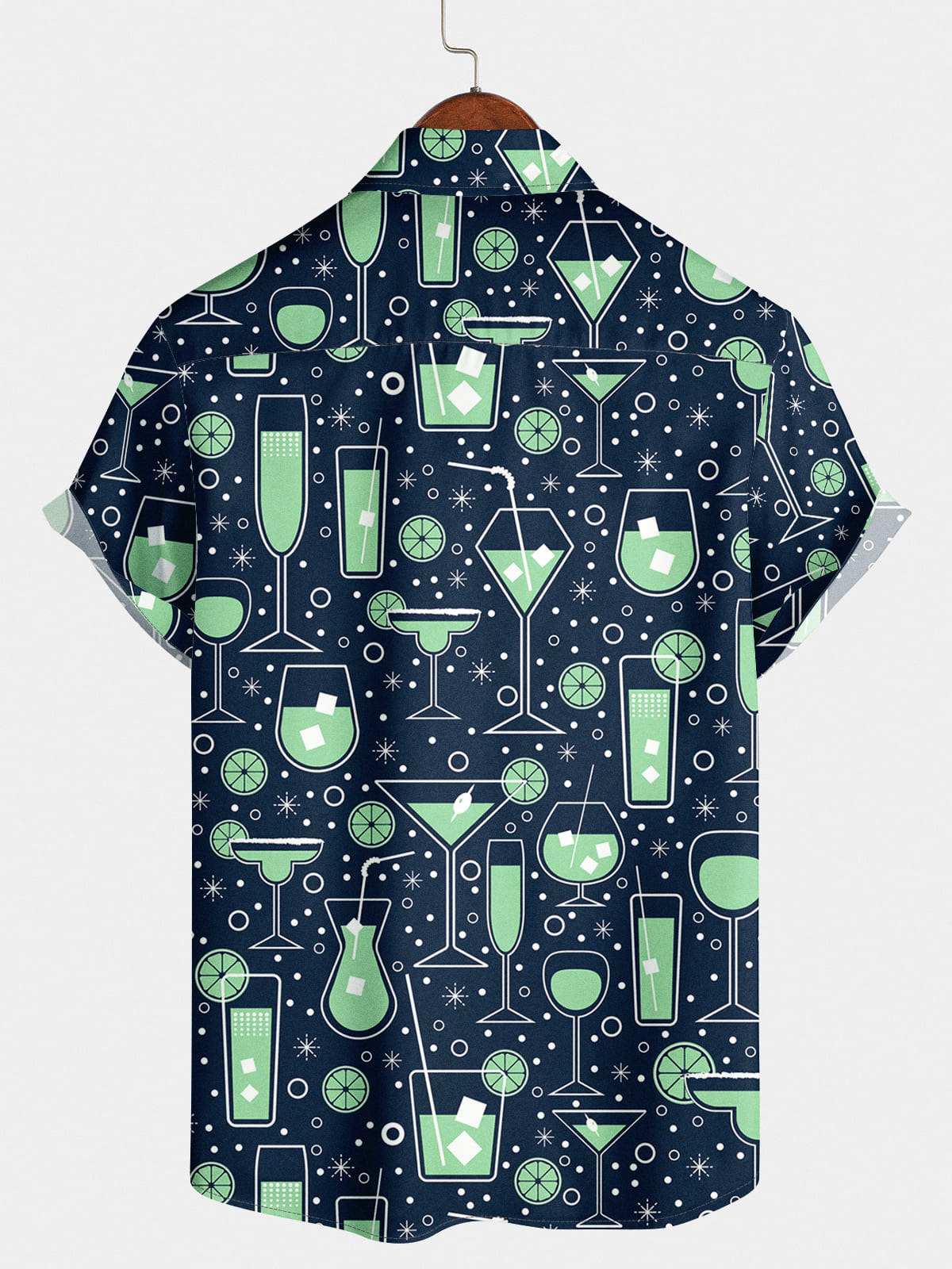 Chemise à manches courtes à imprimé de verre pour hommes