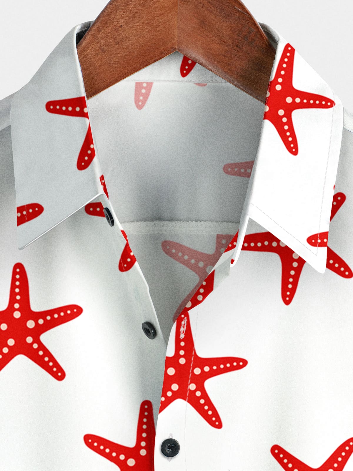 Camicia a maniche corte da uomo con stampa stelle marine