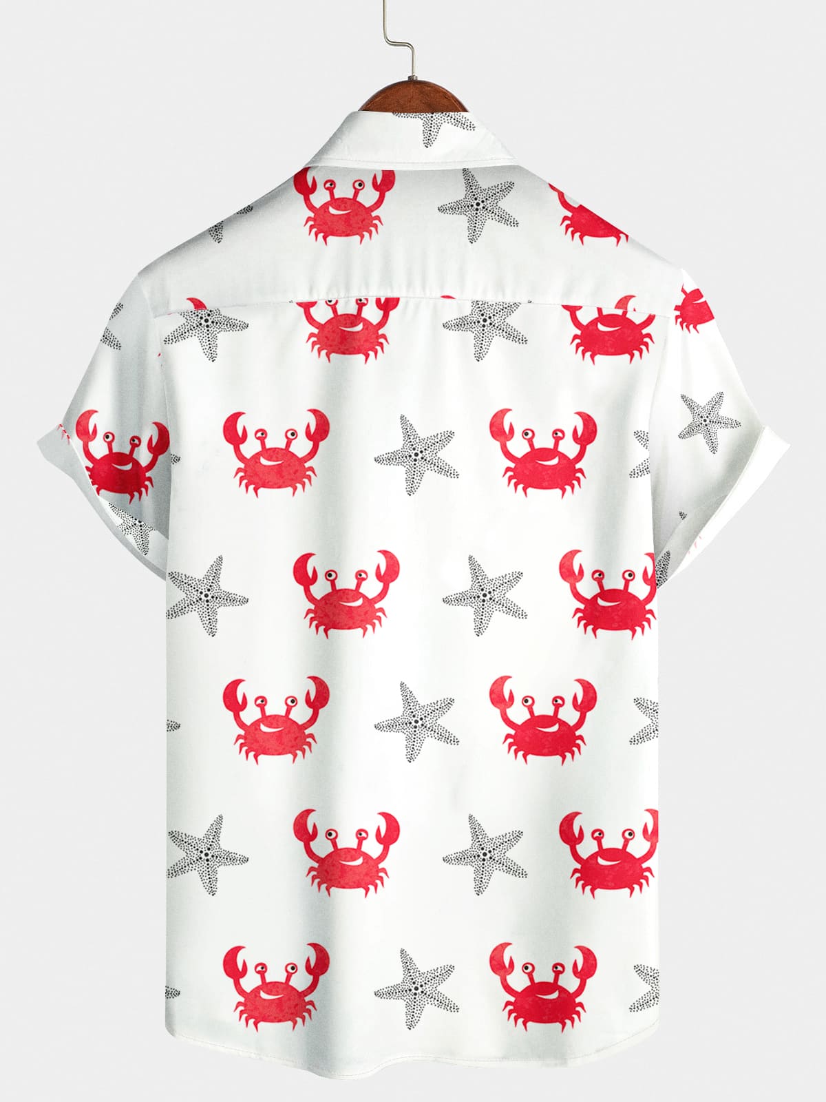 Chemise à manches courtes à imprimé crabe pour hommes
