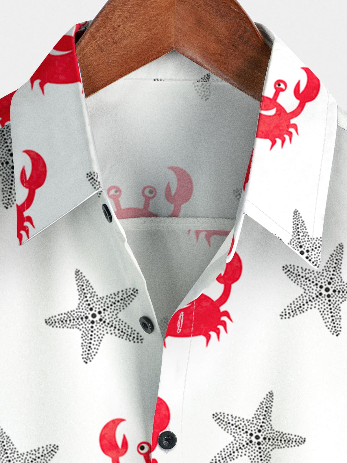 Chemise à manches courtes à imprimé crabe pour hommes