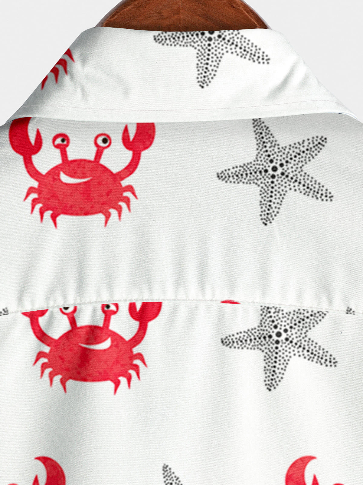 Chemise à manches courtes à imprimé crabe pour hommes