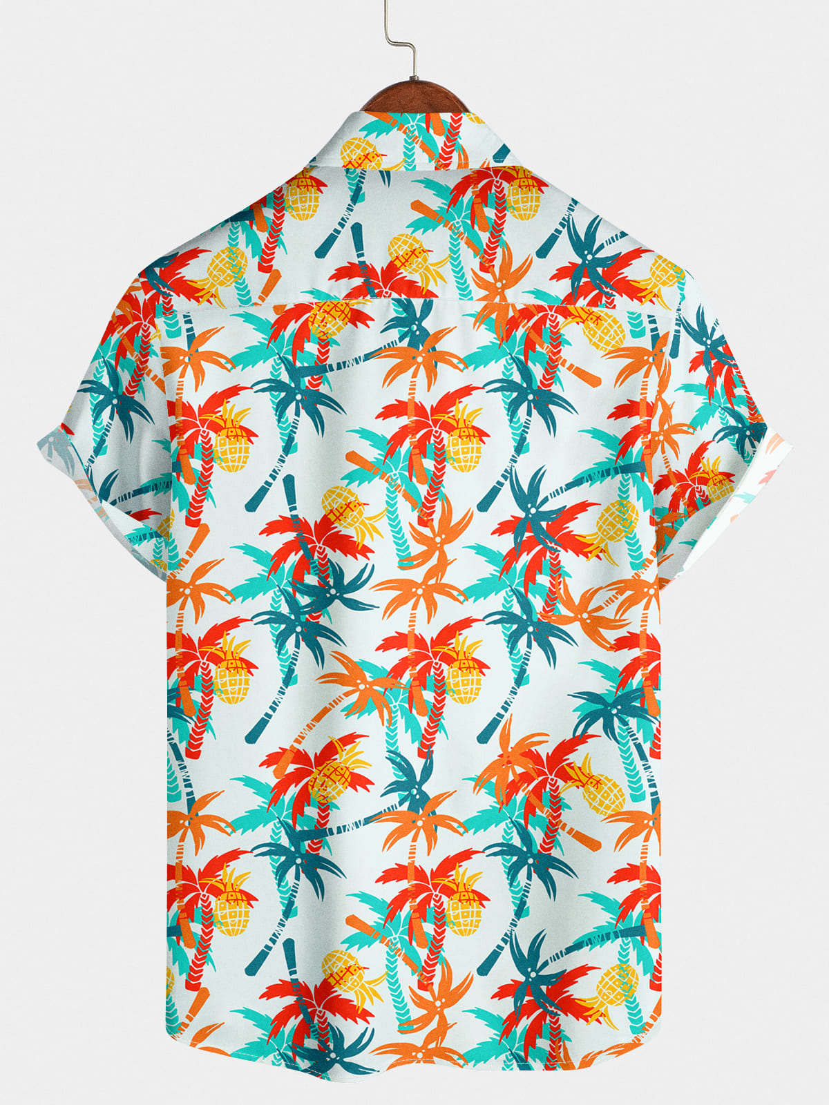 Chemise à manches courtes à imprimé cocotier pour homme