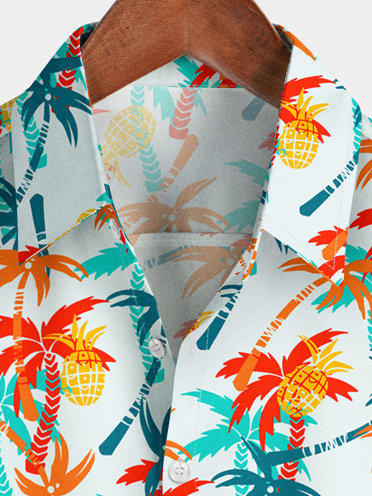 Chemise à manches courtes à imprimé cocotier pour homme