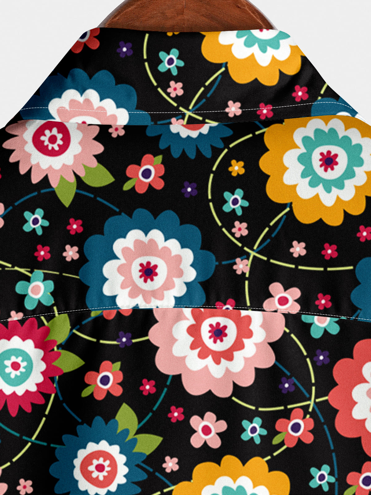 Chemise à manches courtes à motif marguerite pour hommes