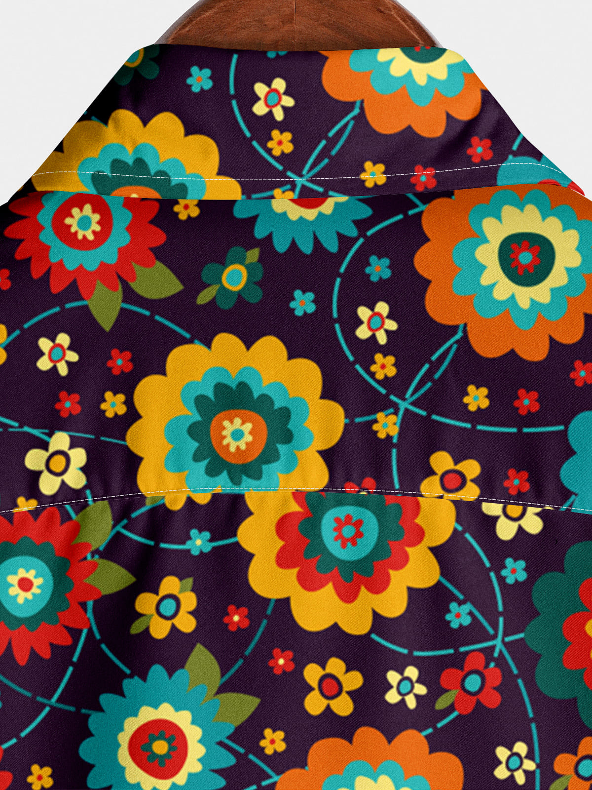 Chemise à manches courtes à motif marguerite pour hommes