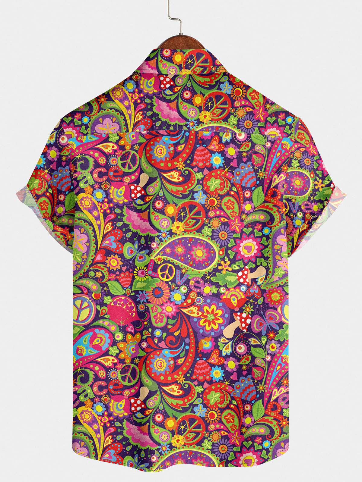 Camicia da uomo a maniche corte con stampa paisley
